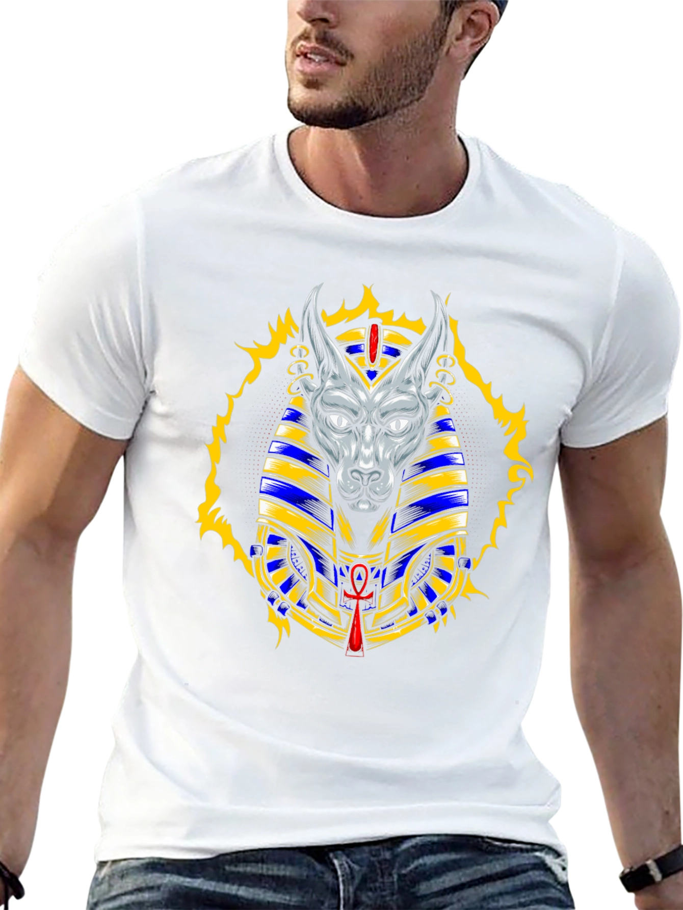 Anubis Graphic T-Shirt - Egyptian Dog God Tee
