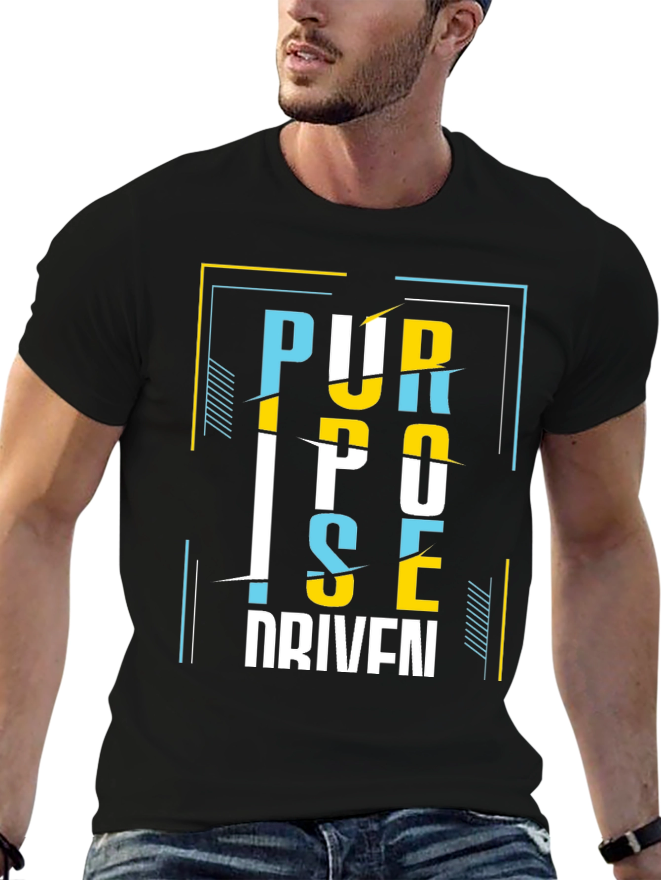 Purpose Driven Graphic Tee - Stylish Black T-Shirt