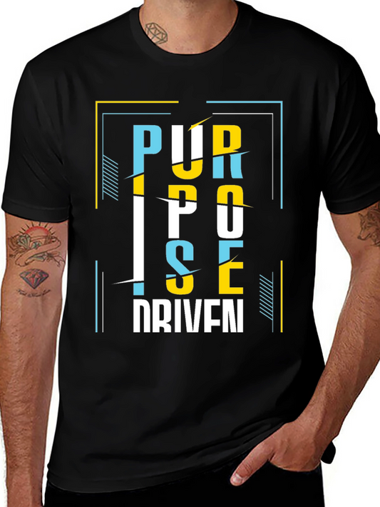 Purpose Driven Graphic Tee - Stylish Black T-Shirt