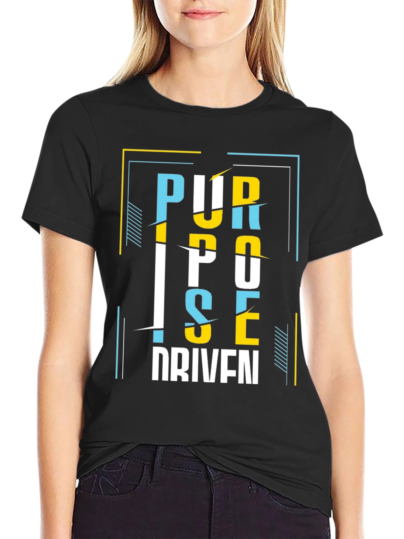 Purpose Driven Graphic Tee - Stylish Black T-Shirt