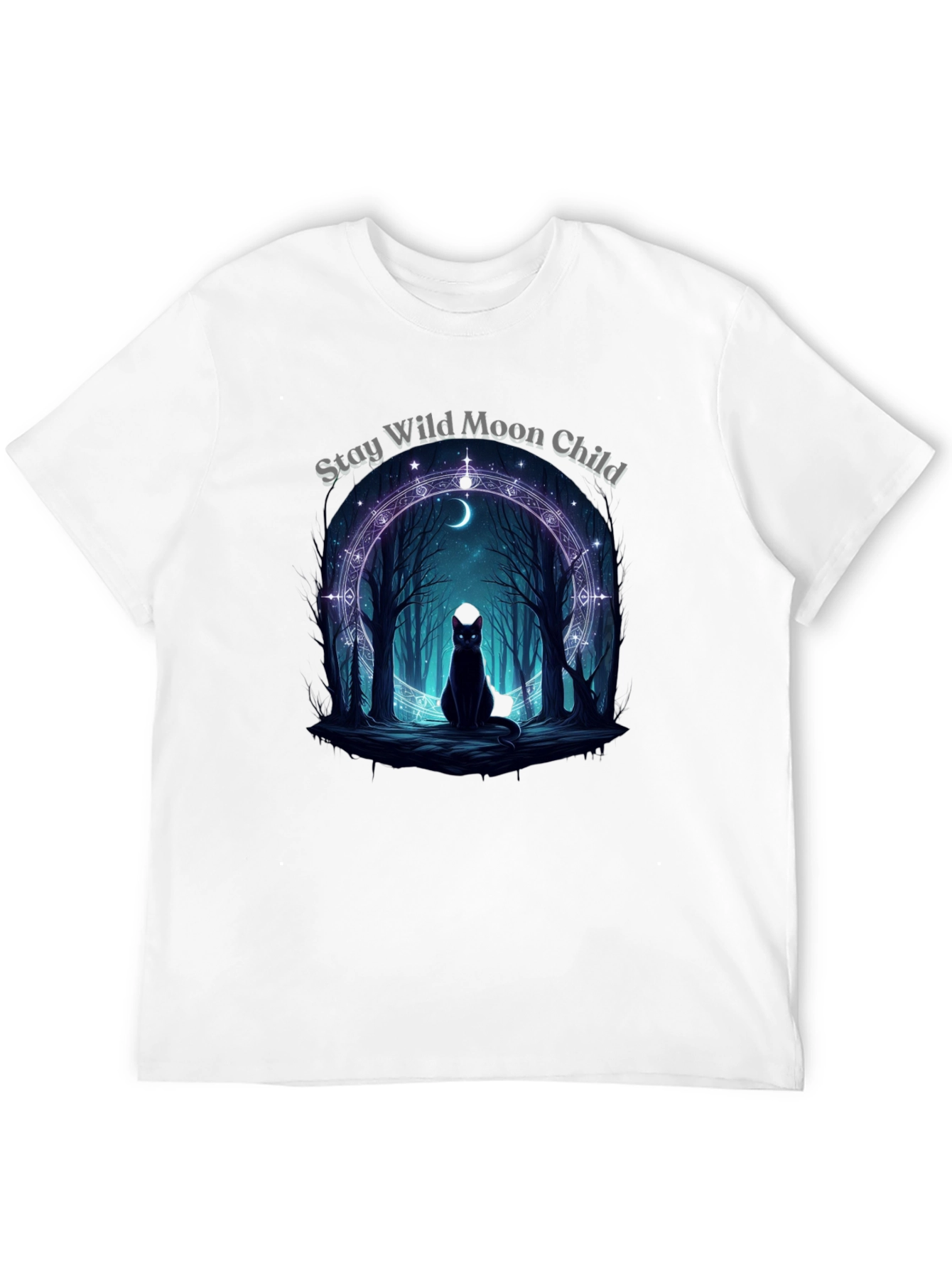 Stay Wild Moon Child Black Graphic T-Shirt