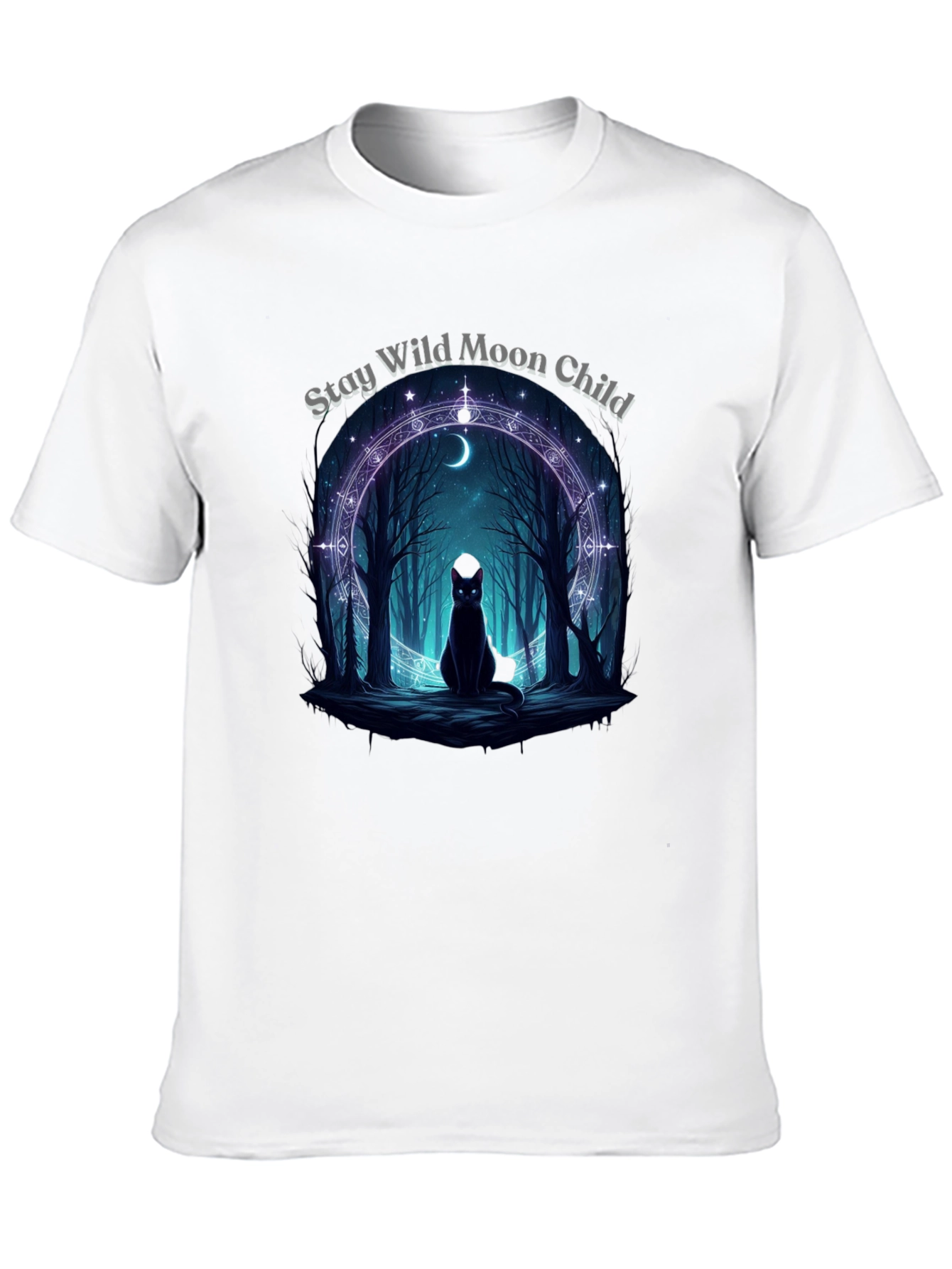 Stay Wild Moon Child Black Graphic T-Shirt