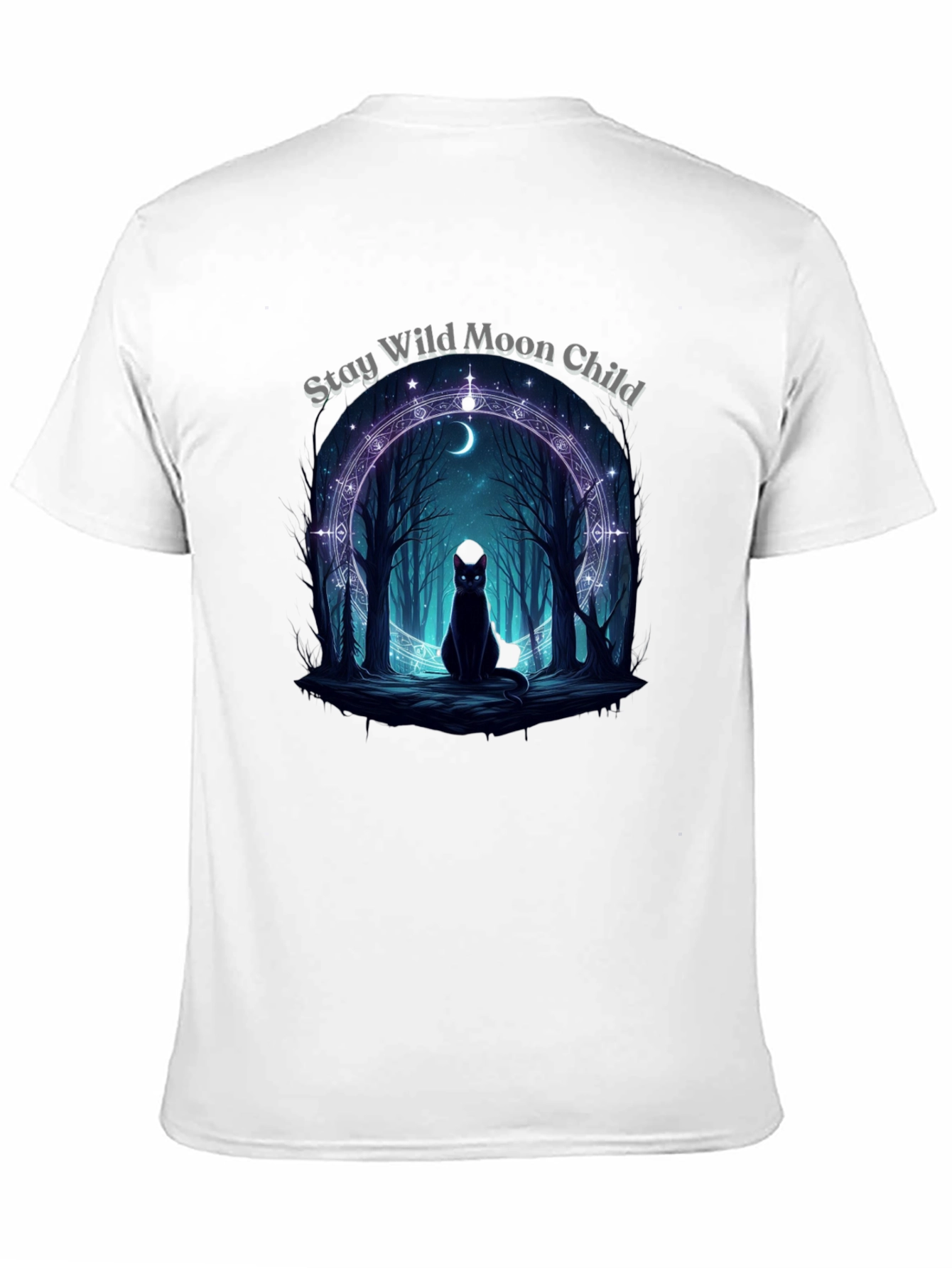 Stay Wild Moon Child Black Graphic T-Shirt