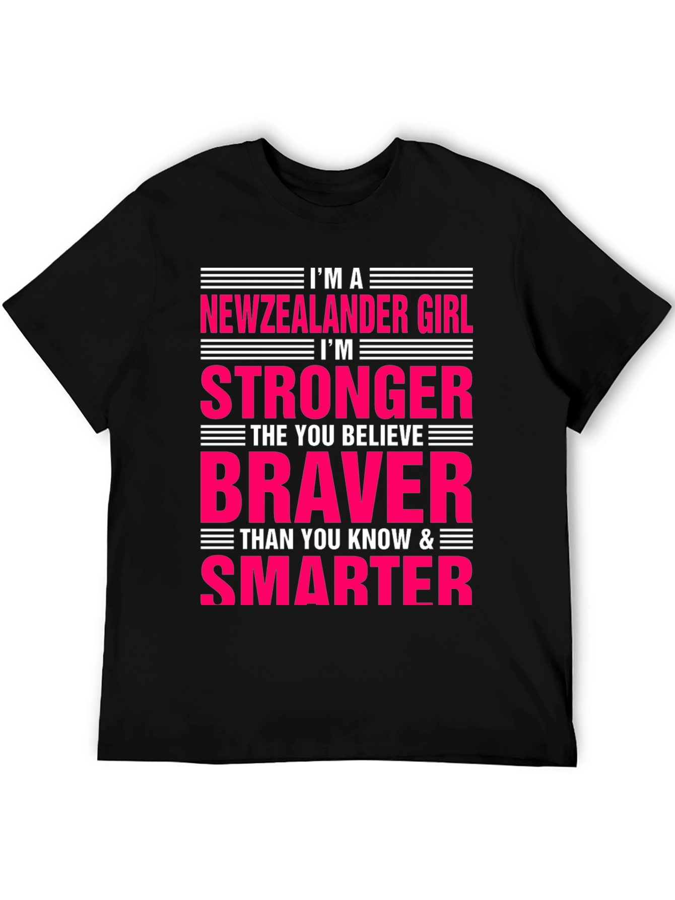 New Zealander Girl Graphic Tee - Strong Brave Smart