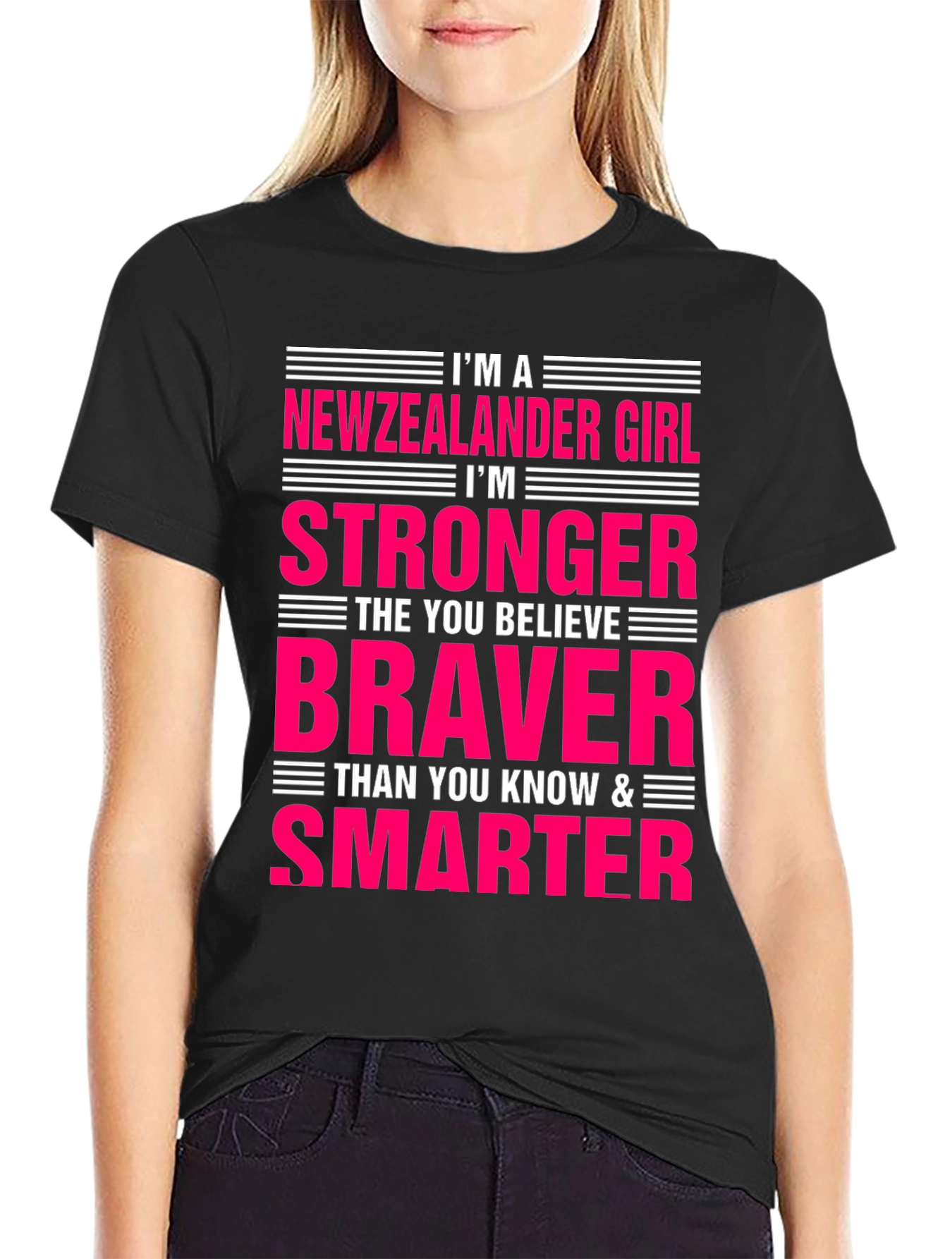 New Zealander Girl Graphic Tee - Strong Brave Smart