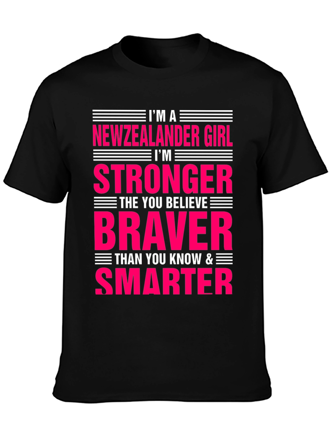 New Zealander Girl Graphic Tee - Strong Brave Smart
