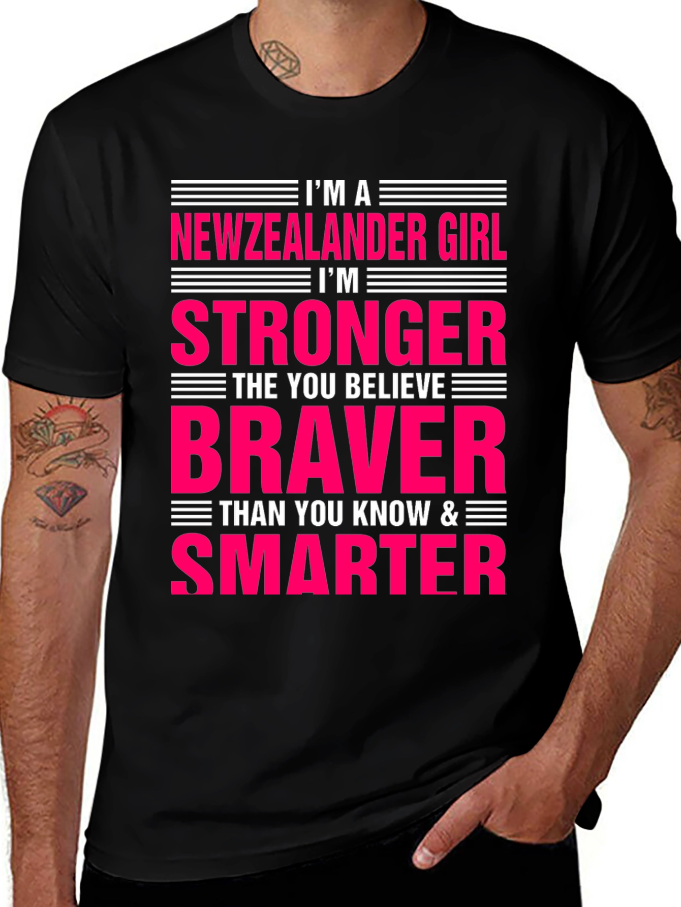 New Zealander Girl Graphic Tee - Strong Brave Smart