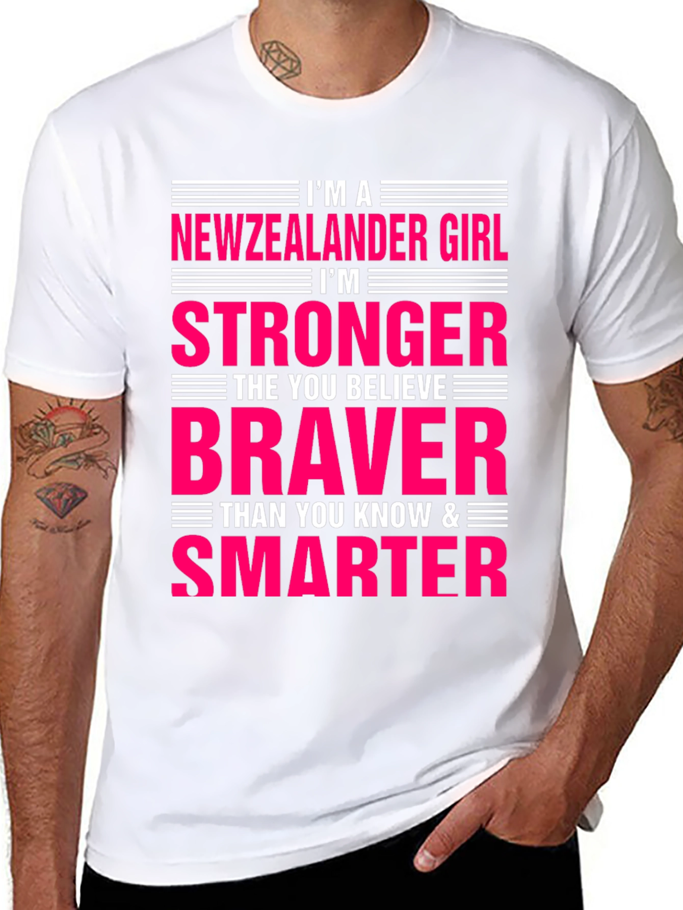 New Zealander Girl Graphic Tee - Strong Brave Smart