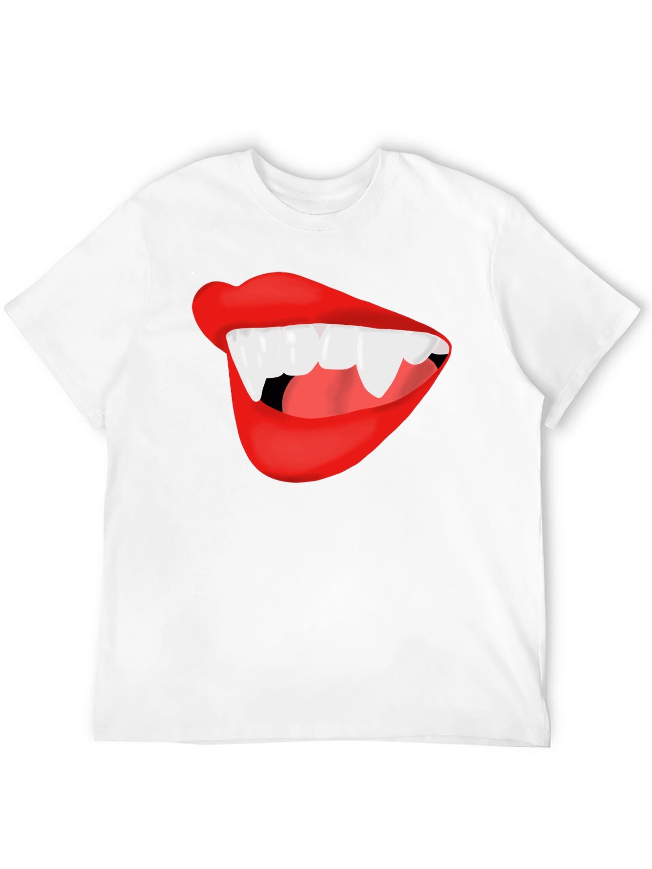 Vampire Lips Black T-Shirt - Halloween Costume Tee