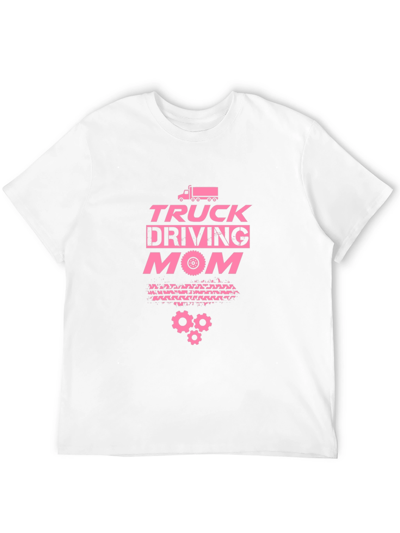 Truck Driving Mom T-Shirt - Pink Graphic on Black