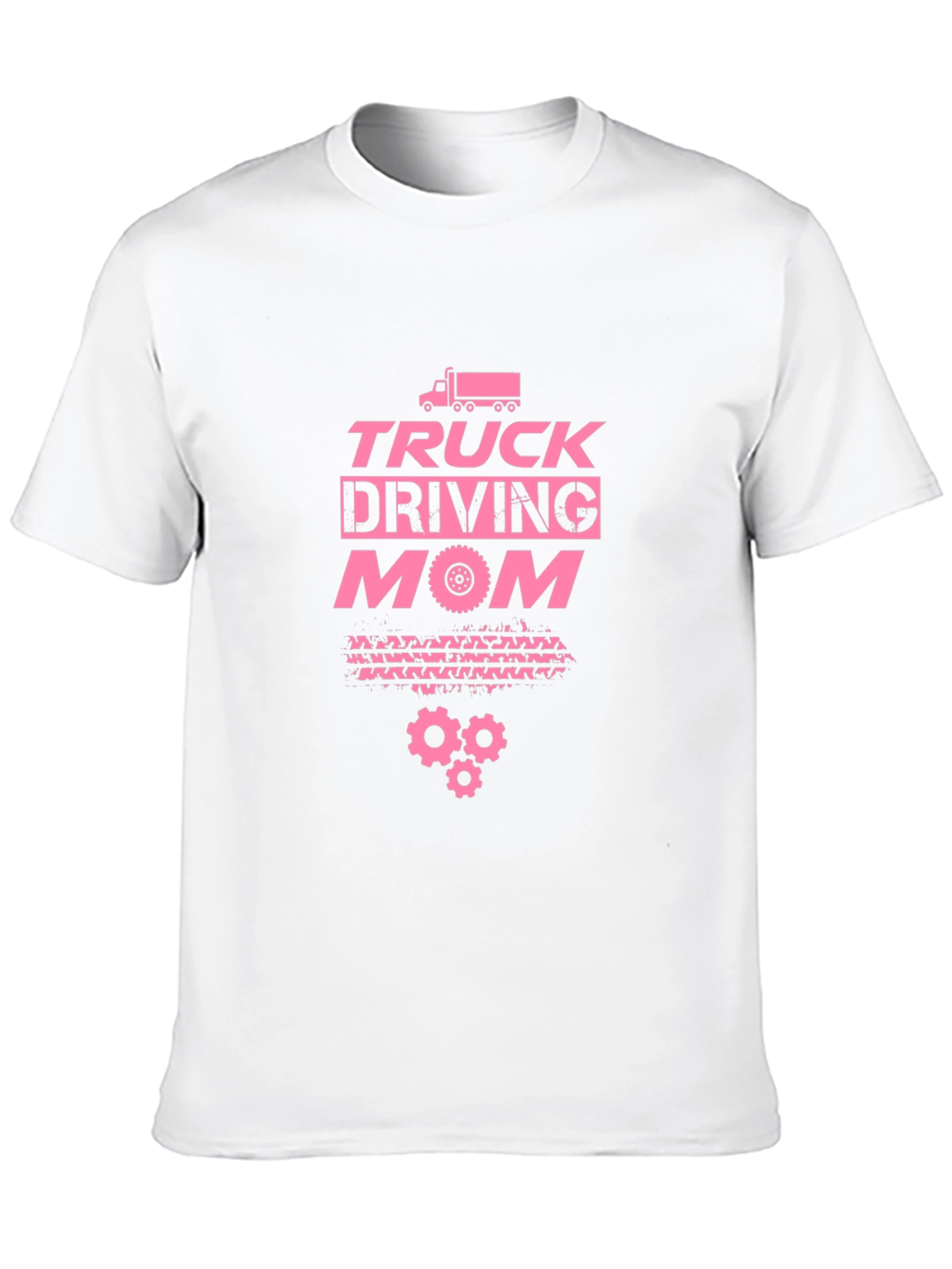 Truck Driving Mom T-Shirt - Pink Graphic on Black