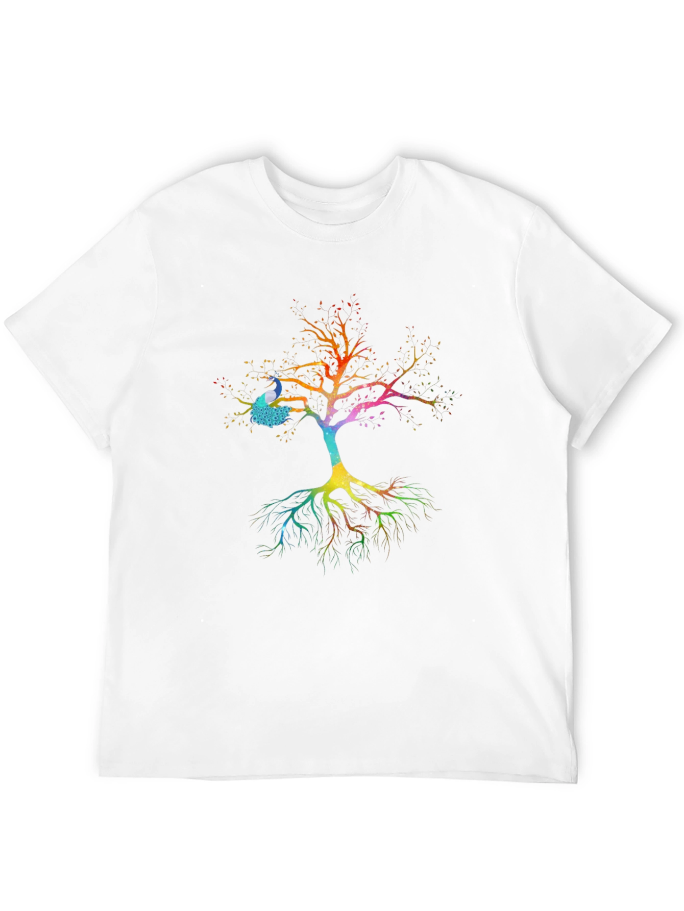 Peacock Tree Graphic Tee - Mens Black T-Shirt