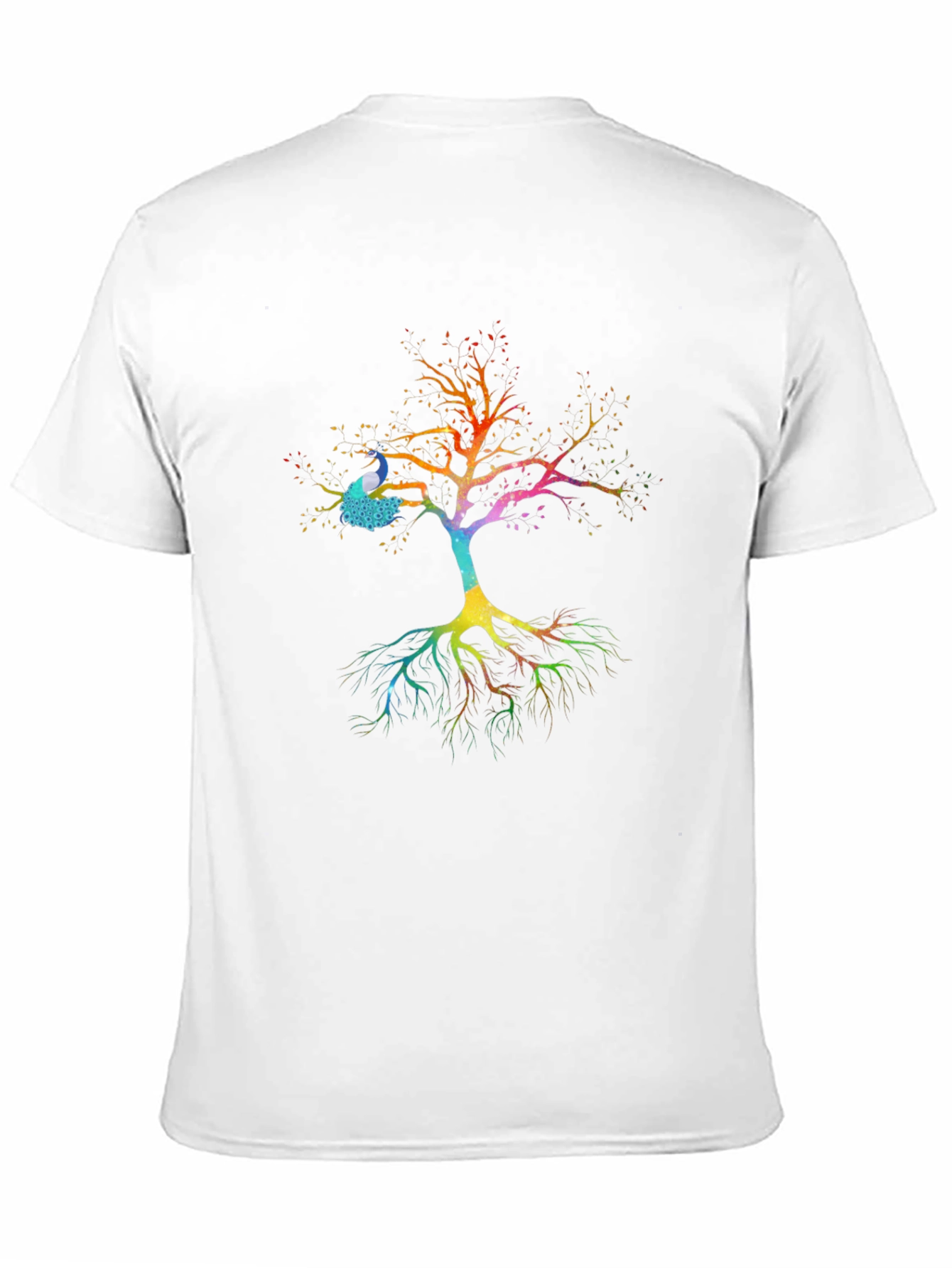 Peacock Tree Graphic Tee - Mens Black T-Shirt