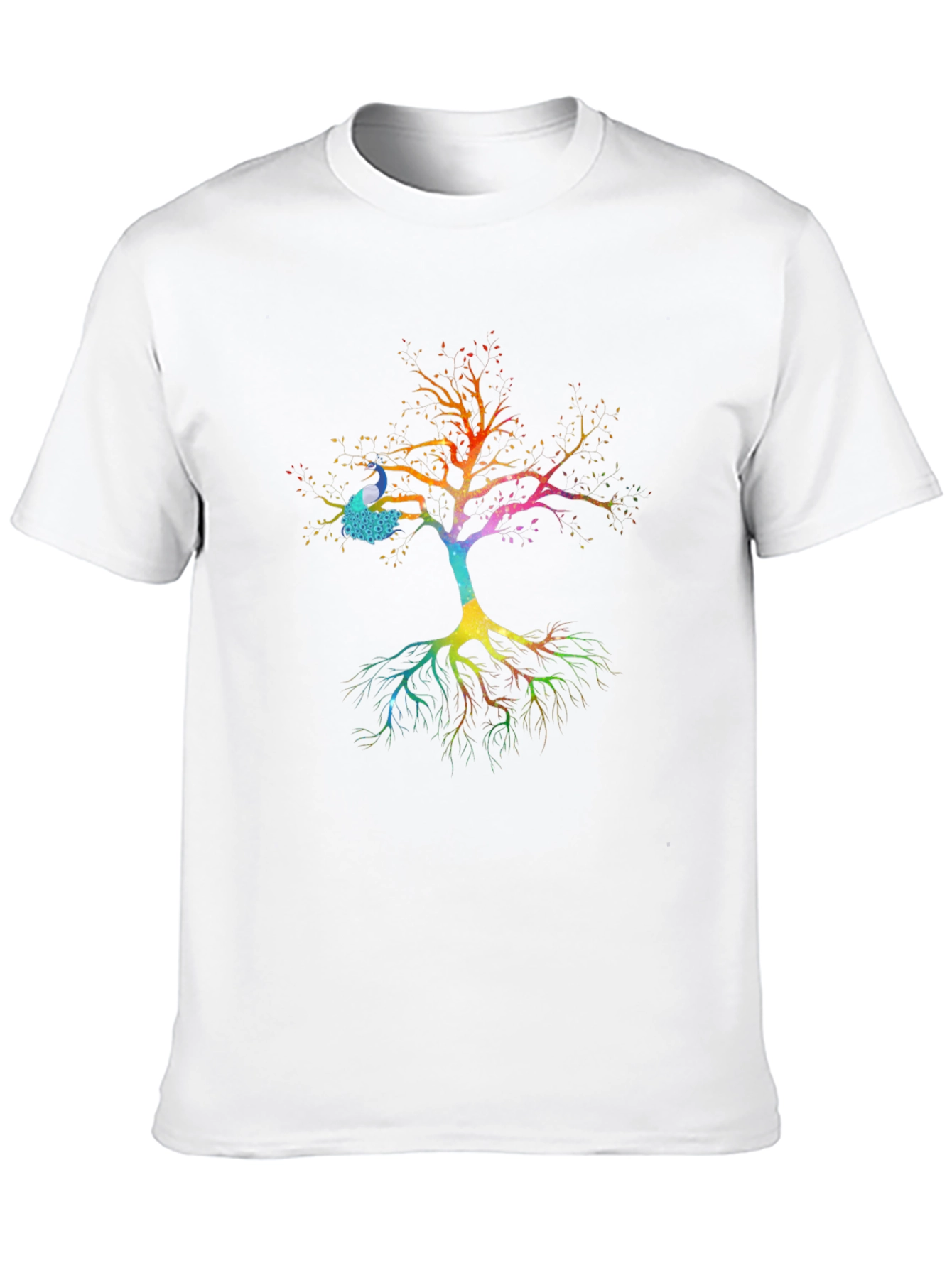 Peacock Tree Graphic Tee - Mens Black T-Shirt