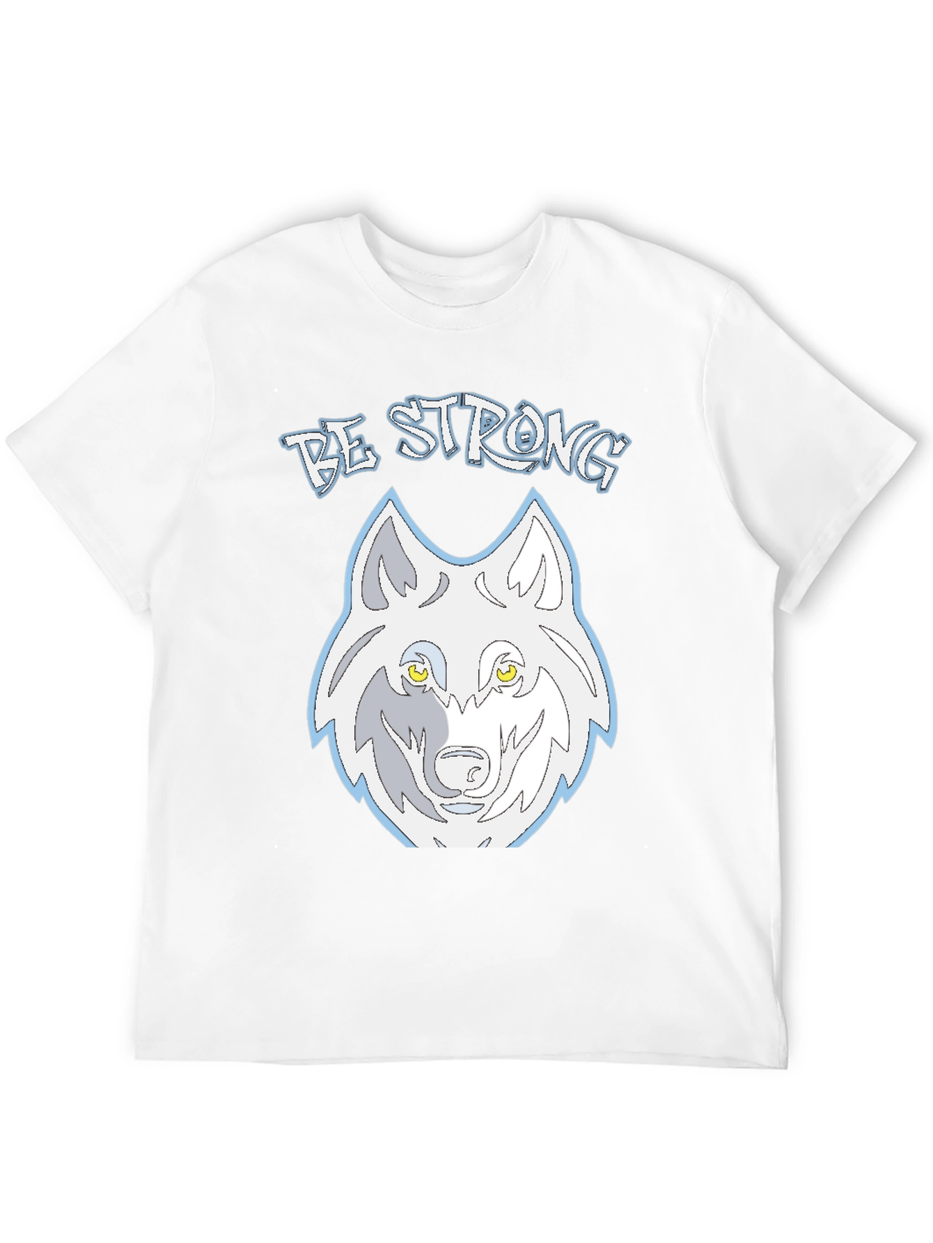 Be Strong Wolf Graphic Tee - Mens Black T-Shirt