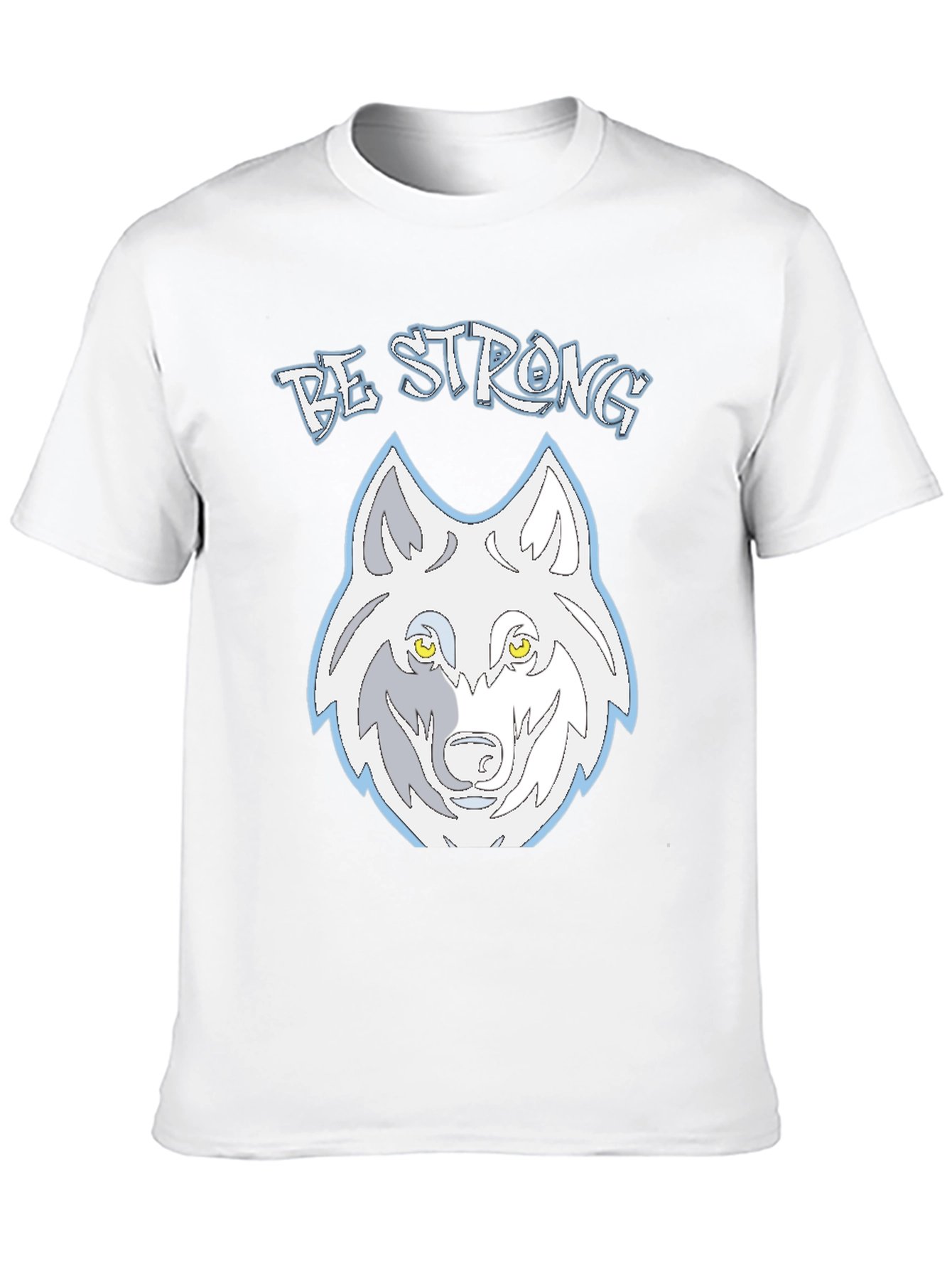 Be Strong Wolf Graphic Tee - Mens Black T-Shirt