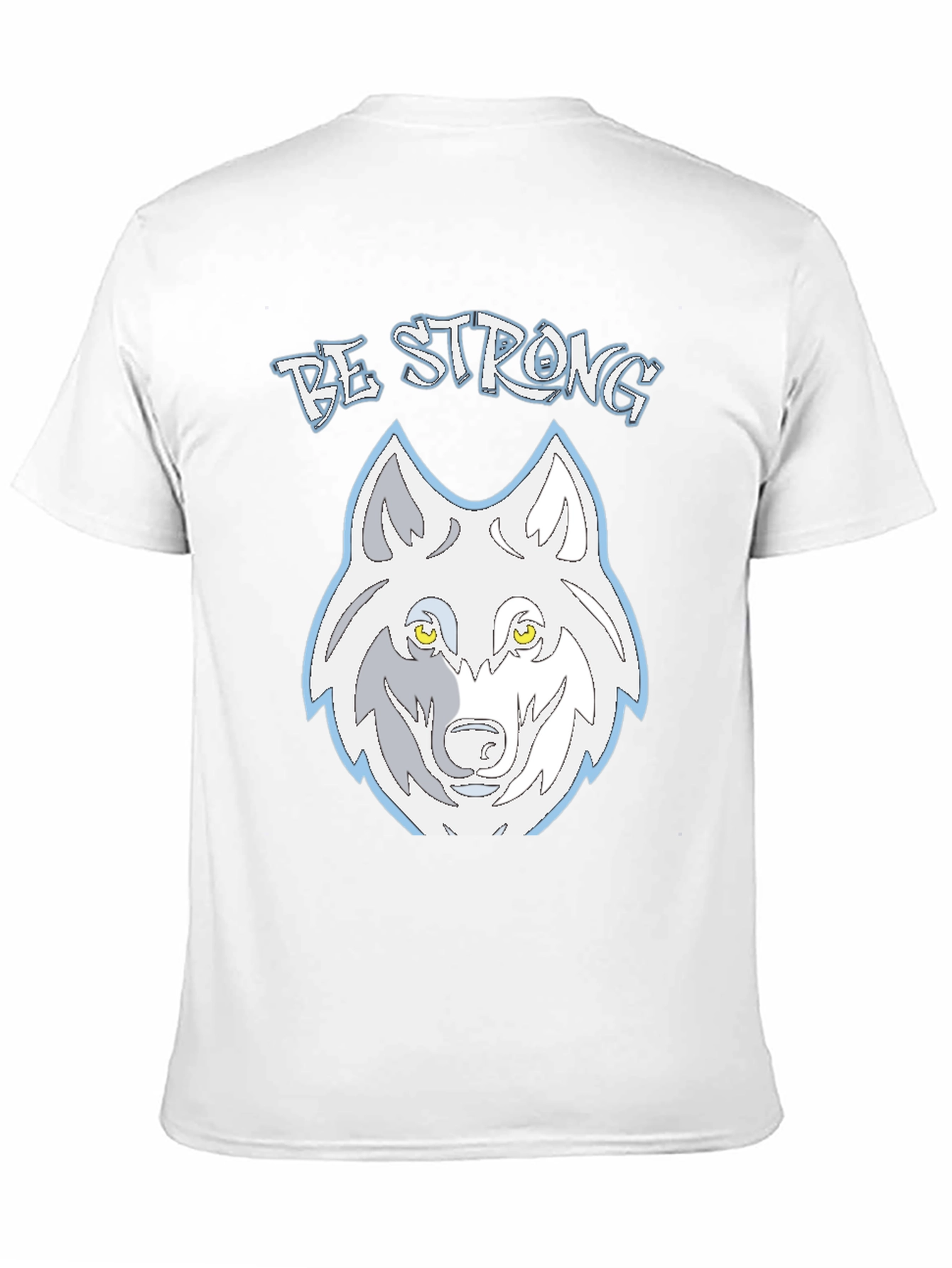 Be Strong Wolf Graphic Tee - Mens Black T-Shirt