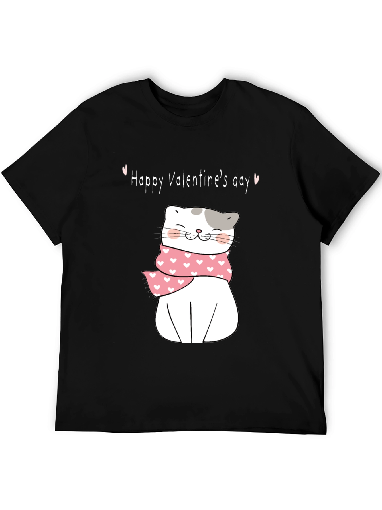 Valentines Day Cat T-Shirt - Cute Kitten with Scarf