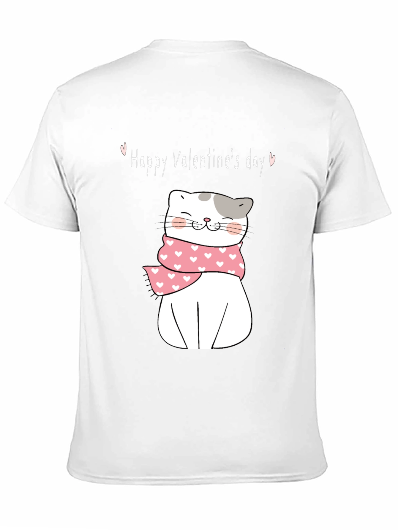 Valentines Day Cat T-Shirt - Cute Kitten with Scarf