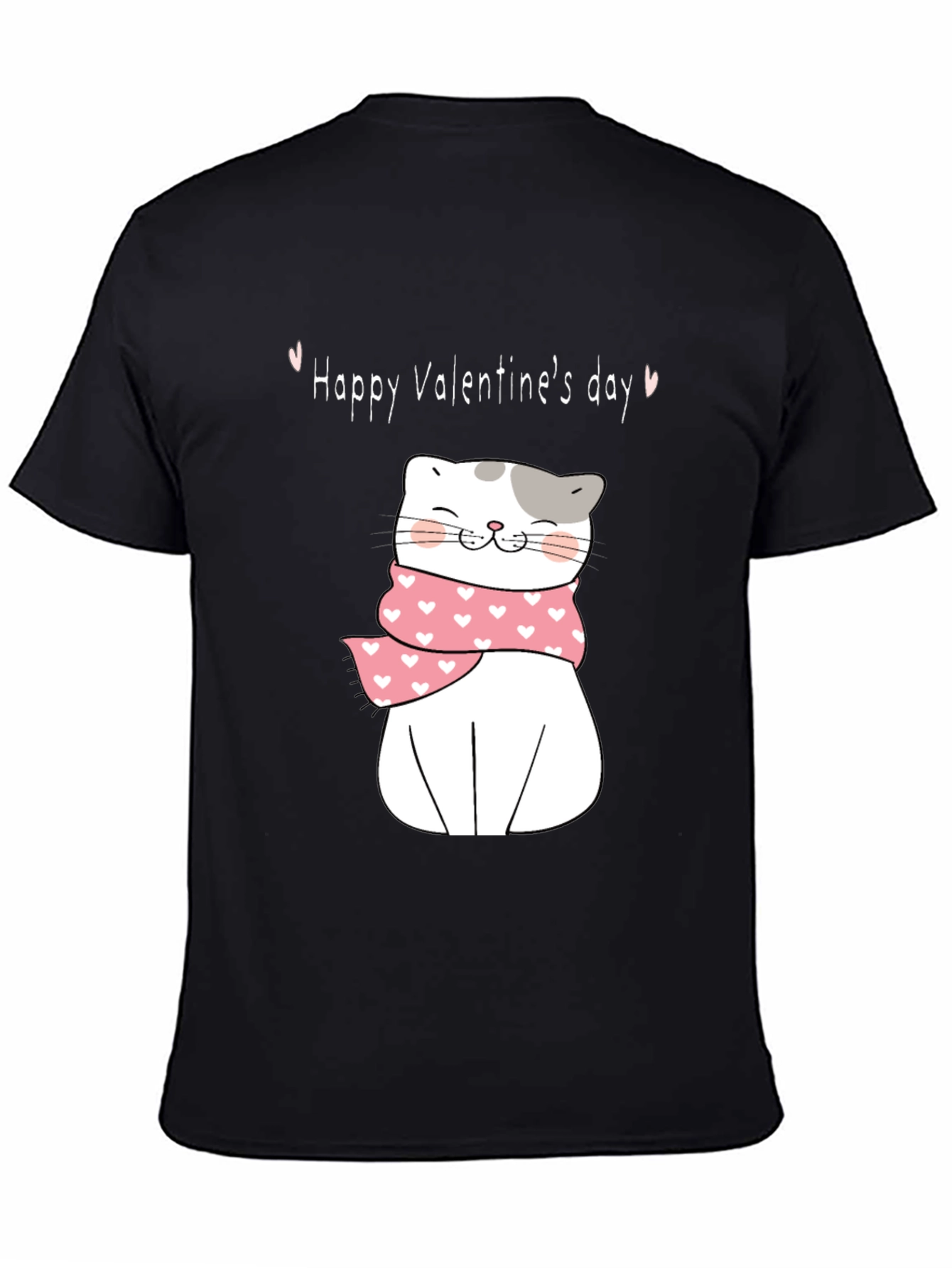 Valentines Day Cat T-Shirt - Cute Kitten with Scarf