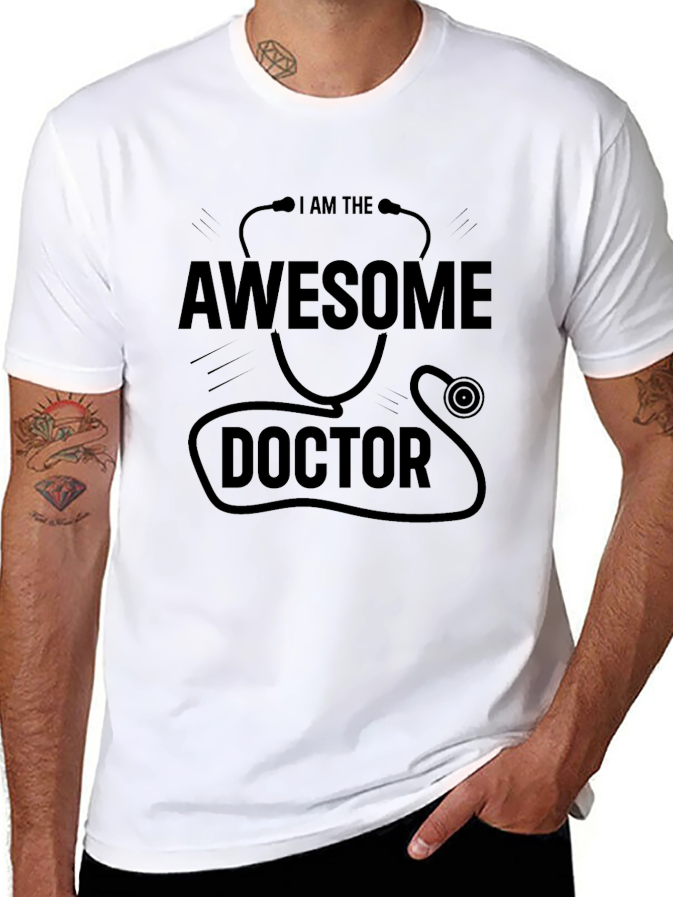 Awesome Doctor Graphic Tee - Black Casual T-Shirt