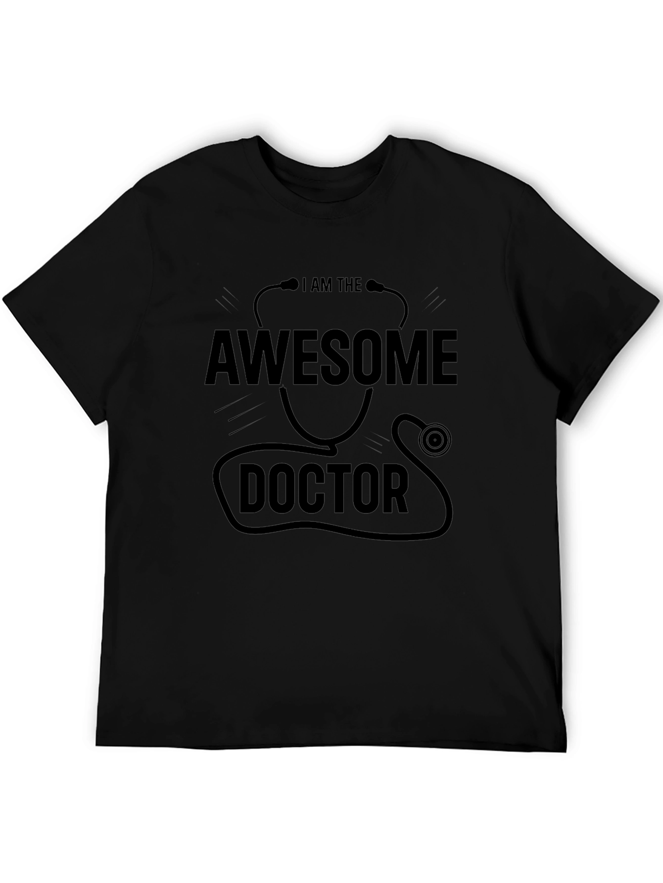 Awesome Doctor Graphic Tee - Black Casual T-Shirt