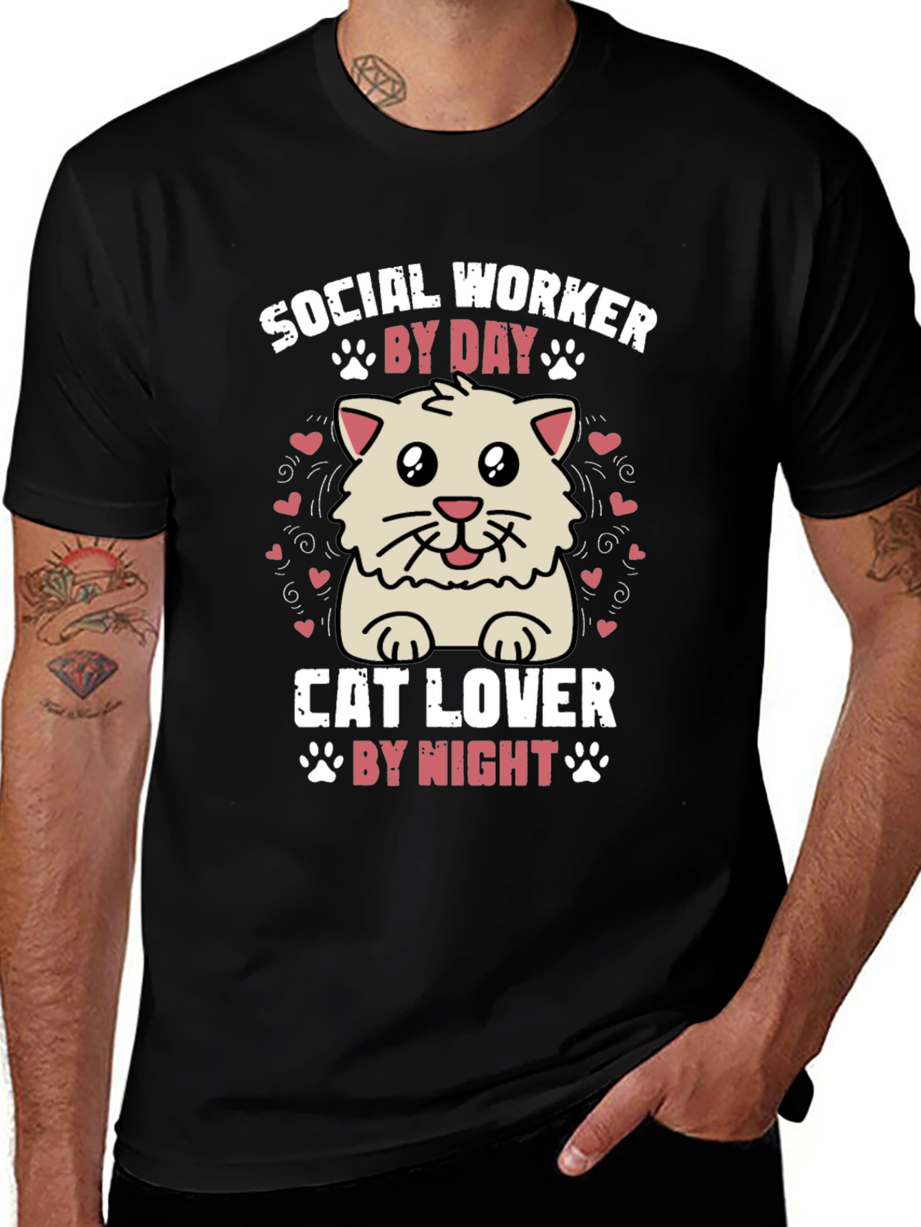 Social Worker Cat Lover Graphic Tee