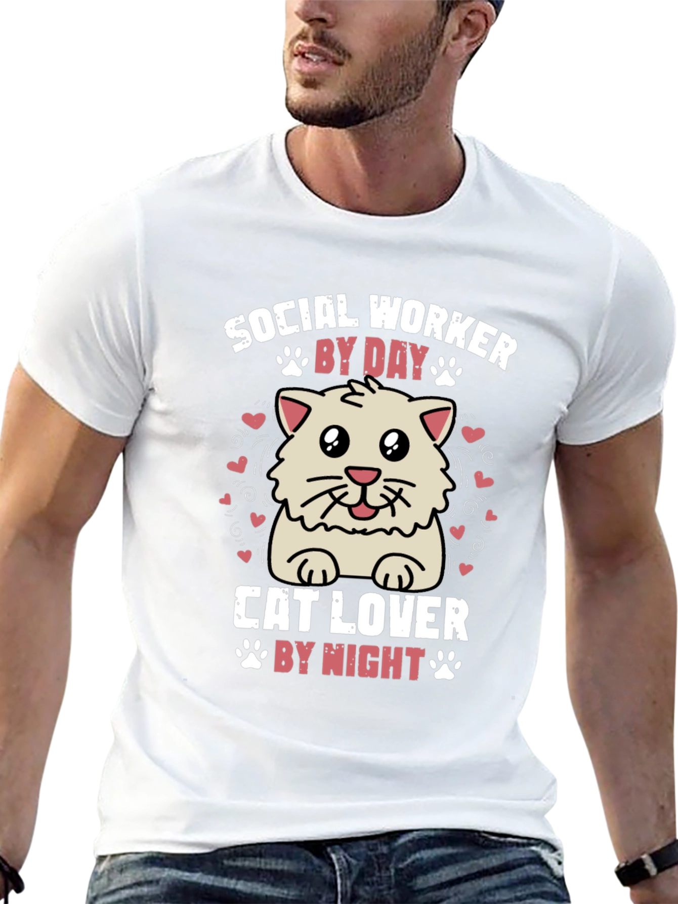Social Worker Cat Lover Graphic Tee