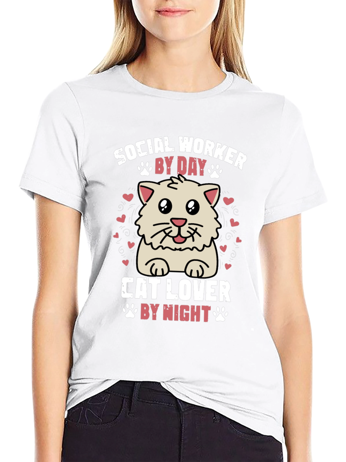Social Worker Cat Lover Graphic Tee