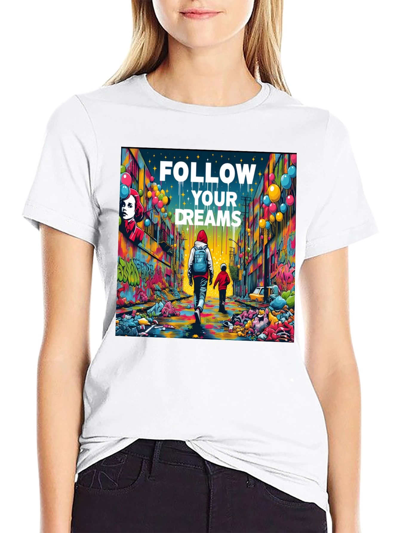 Follow Your Dreams Graphic T-Shirt - Inspiring Design