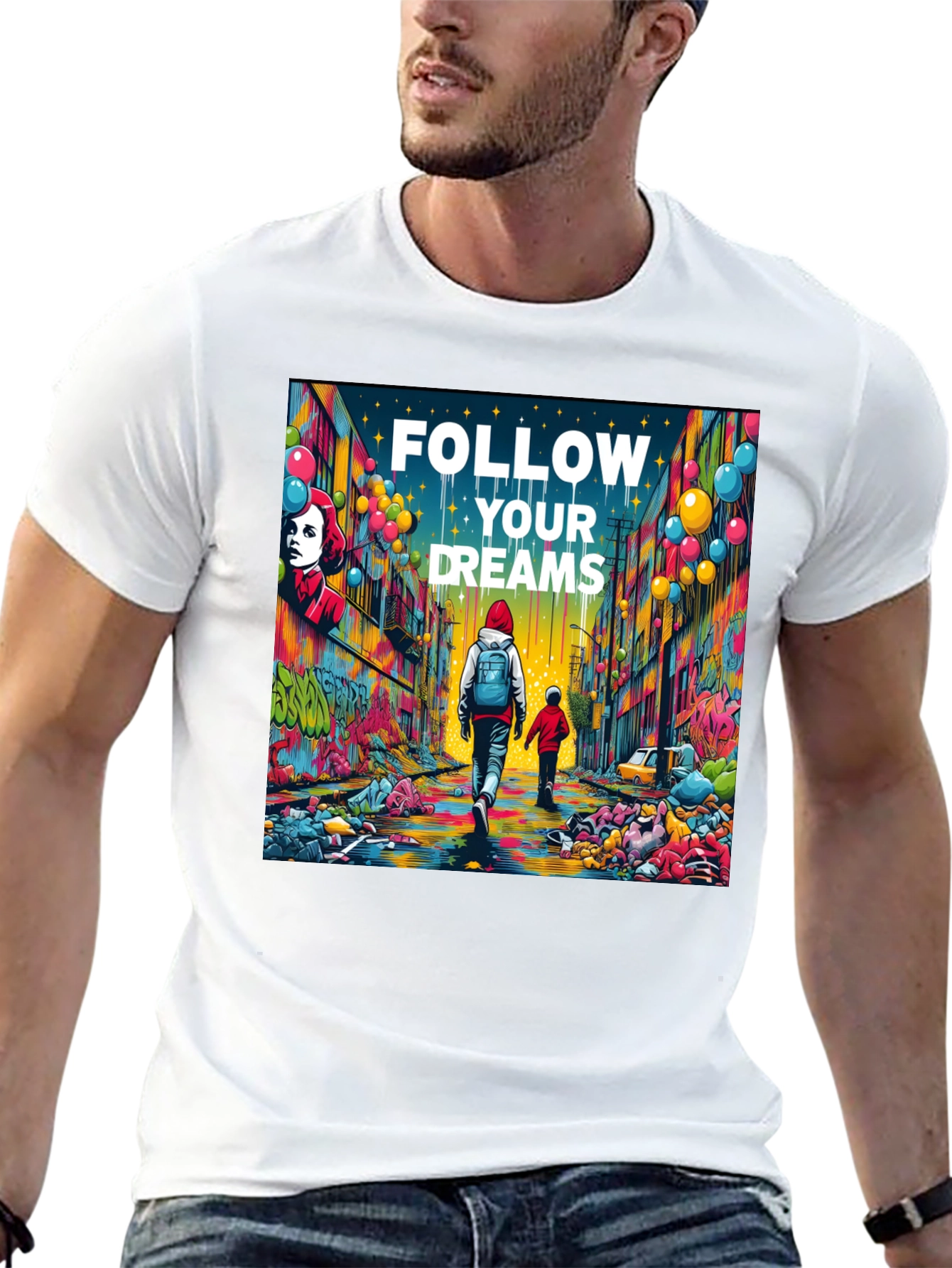 Follow Your Dreams Graphic T-Shirt - Inspiring Design