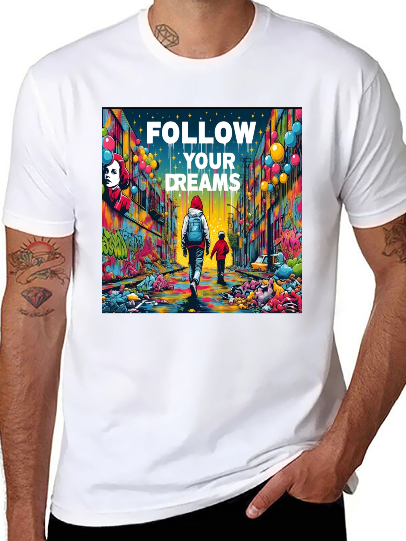 Follow Your Dreams Graphic T-Shirt - Inspiring Design