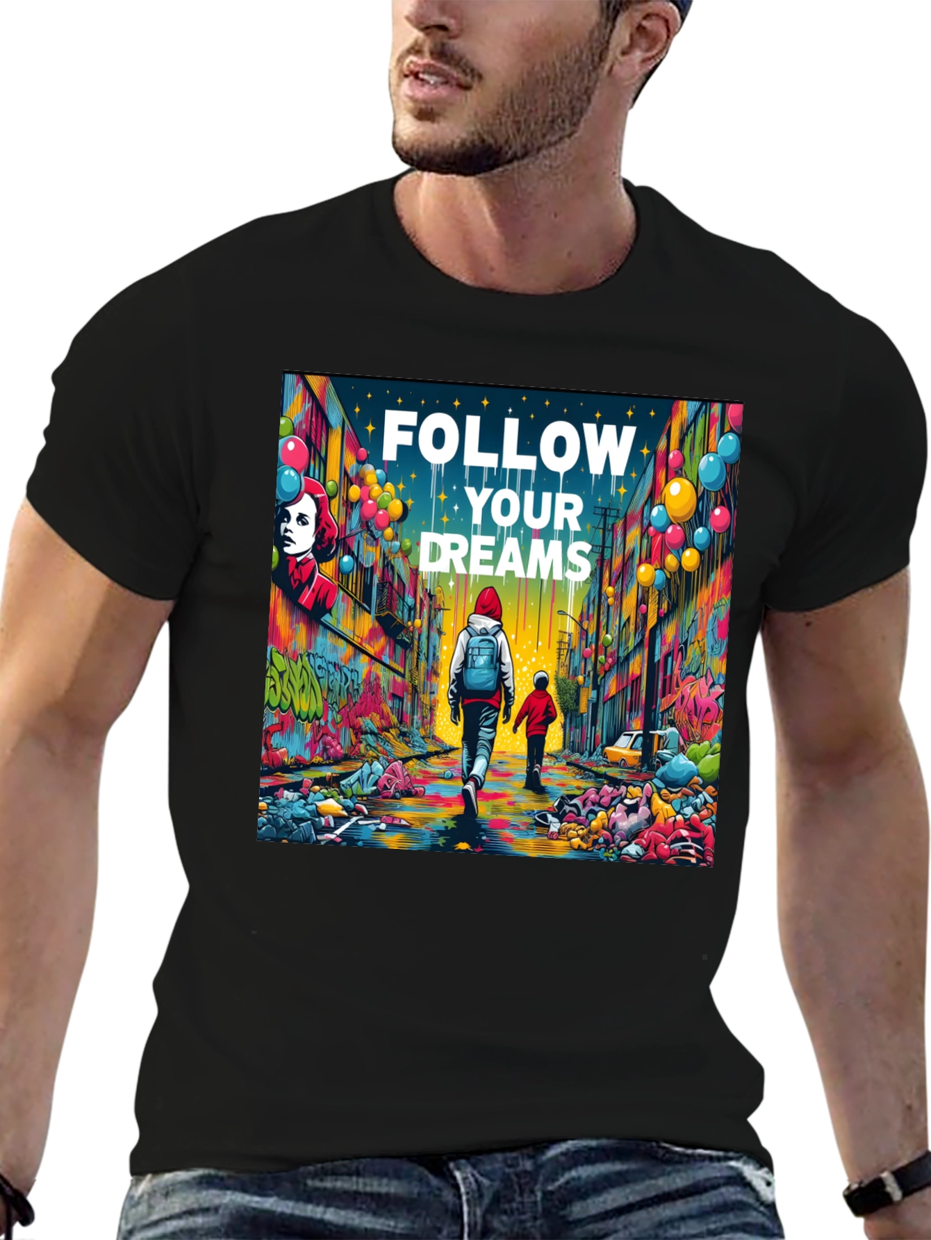 Follow Your Dreams Graphic T-Shirt - Inspiring Design