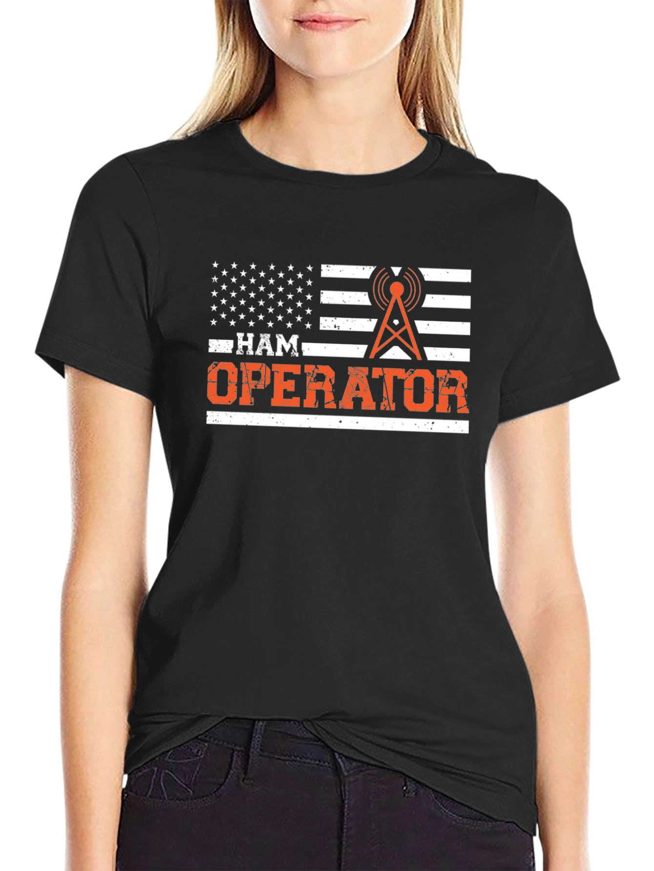 Ham Operator American Flag T-Shirt