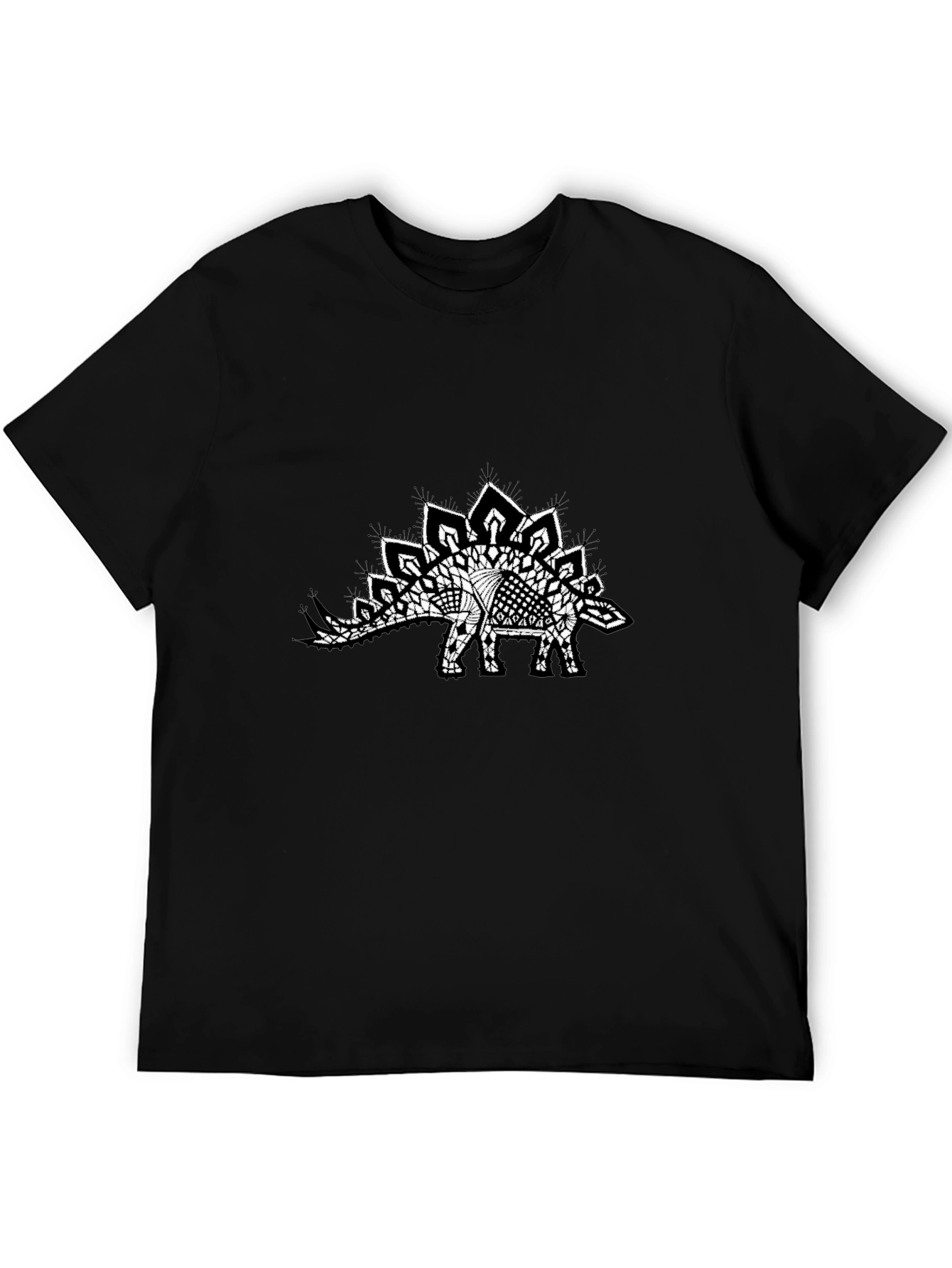 Abstract Stegosaurus Black T-Shirt