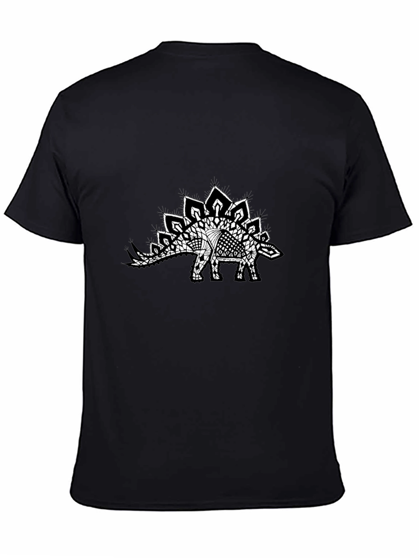 Abstract Stegosaurus Black T-Shirt