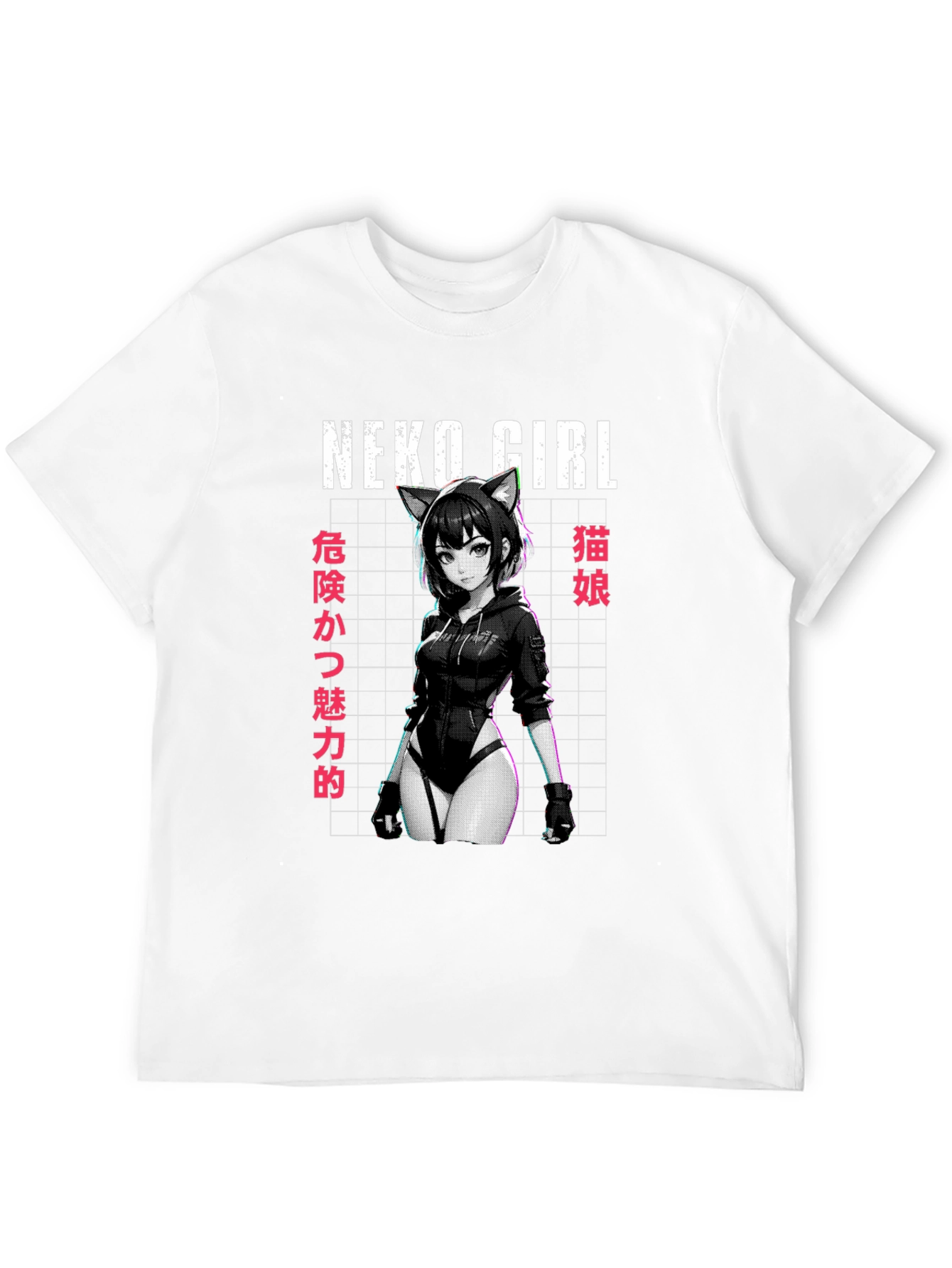 Neko Girl Anime Graphic T-Shirt