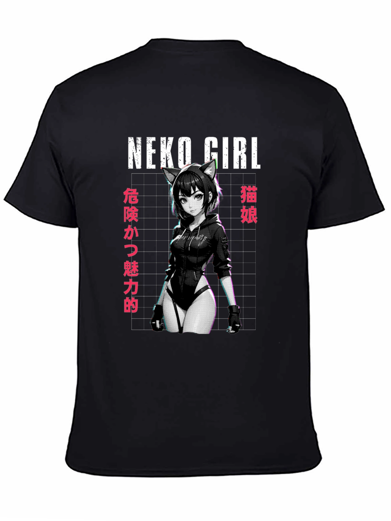 Neko Girl Anime Graphic T-Shirt