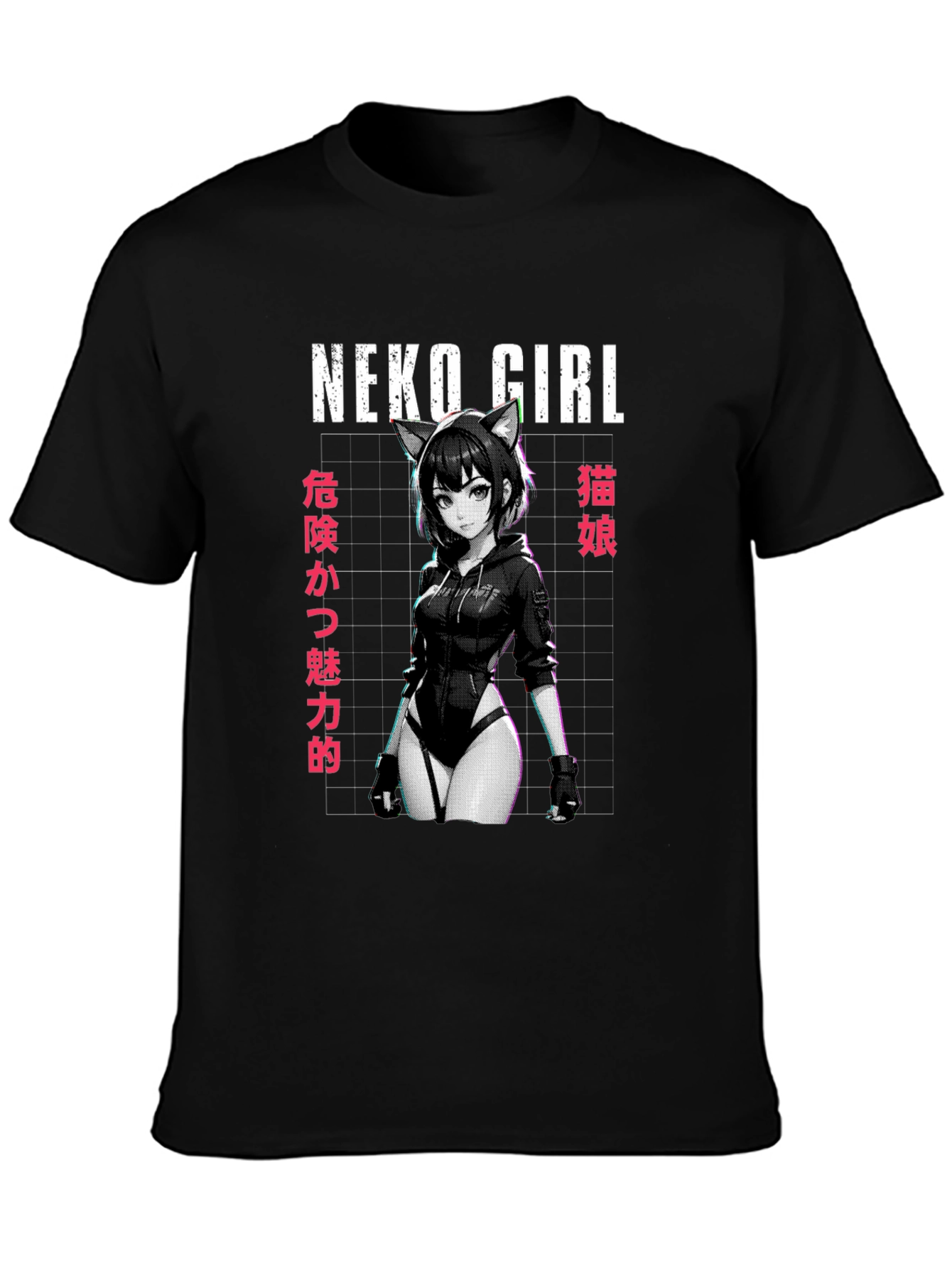 Neko Girl Anime Graphic T-Shirt
