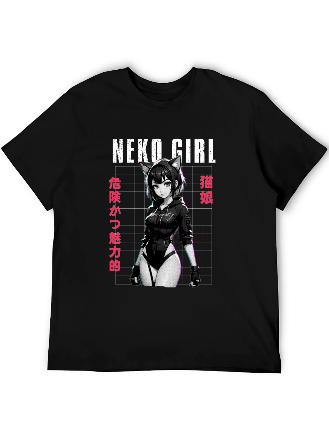 Neko Girl Anime Graphic T-Shirt