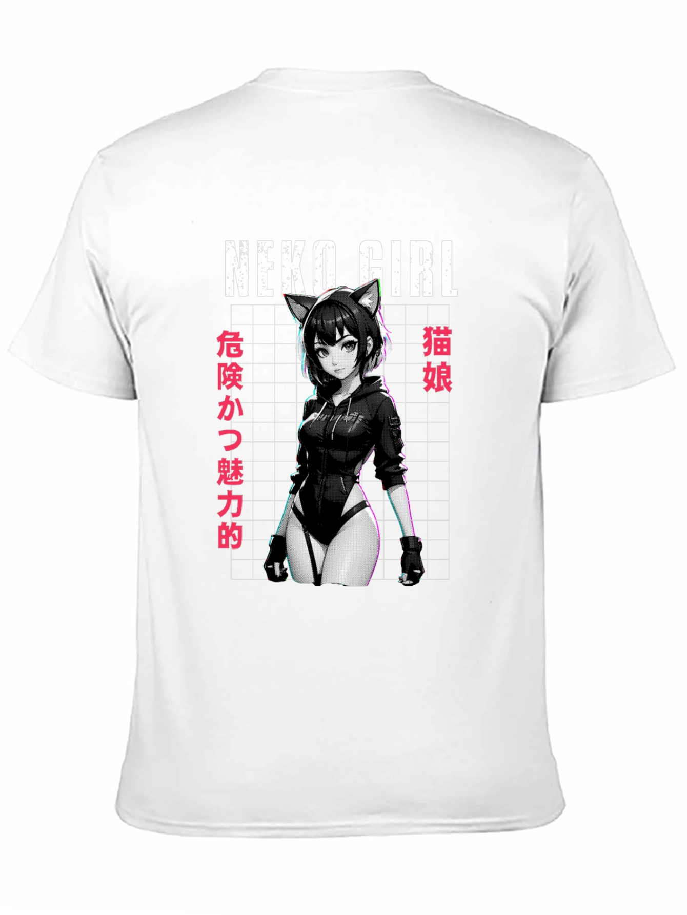 Neko Girl Anime Graphic T-Shirt