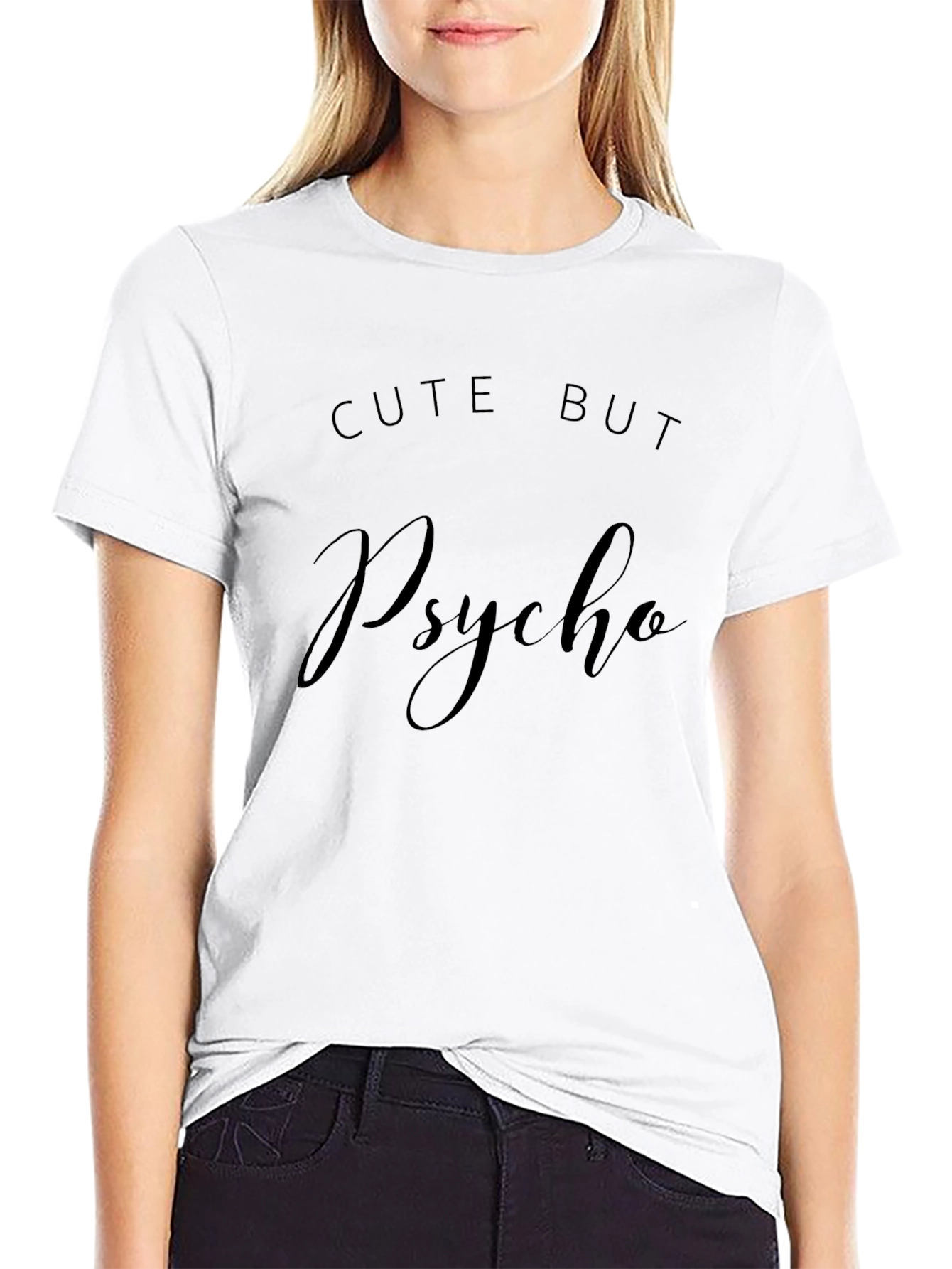 Cute But Psycho Graphic Tee - Black Unisex T-Shirt