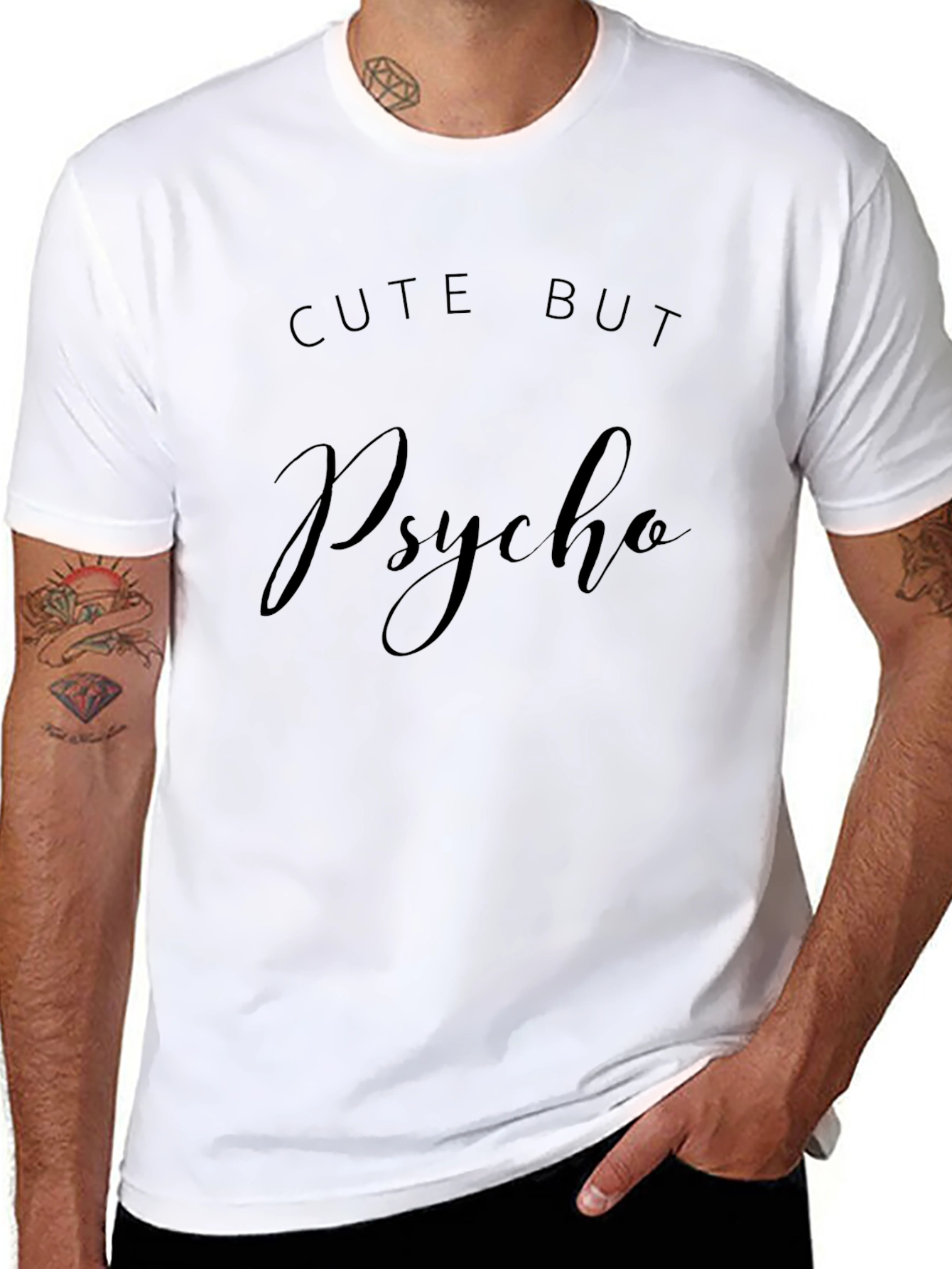 Cute But Psycho Graphic Tee - Black Unisex T-Shirt
