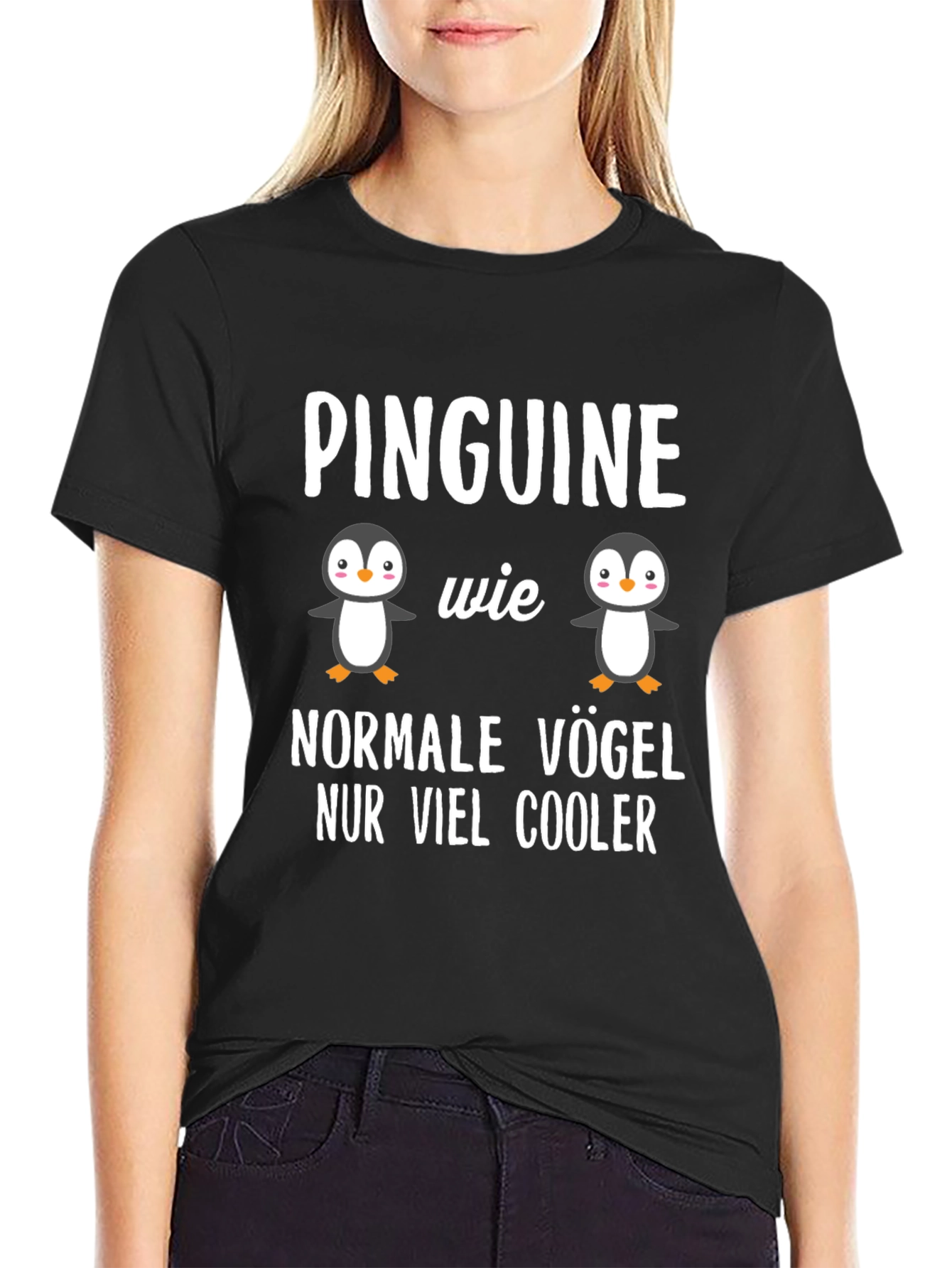 Cool Penguin Graphic Tee - German Slogan T-Shirt