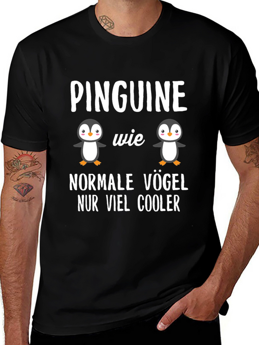 Cool Penguin Graphic Tee - German Slogan T-Shirt