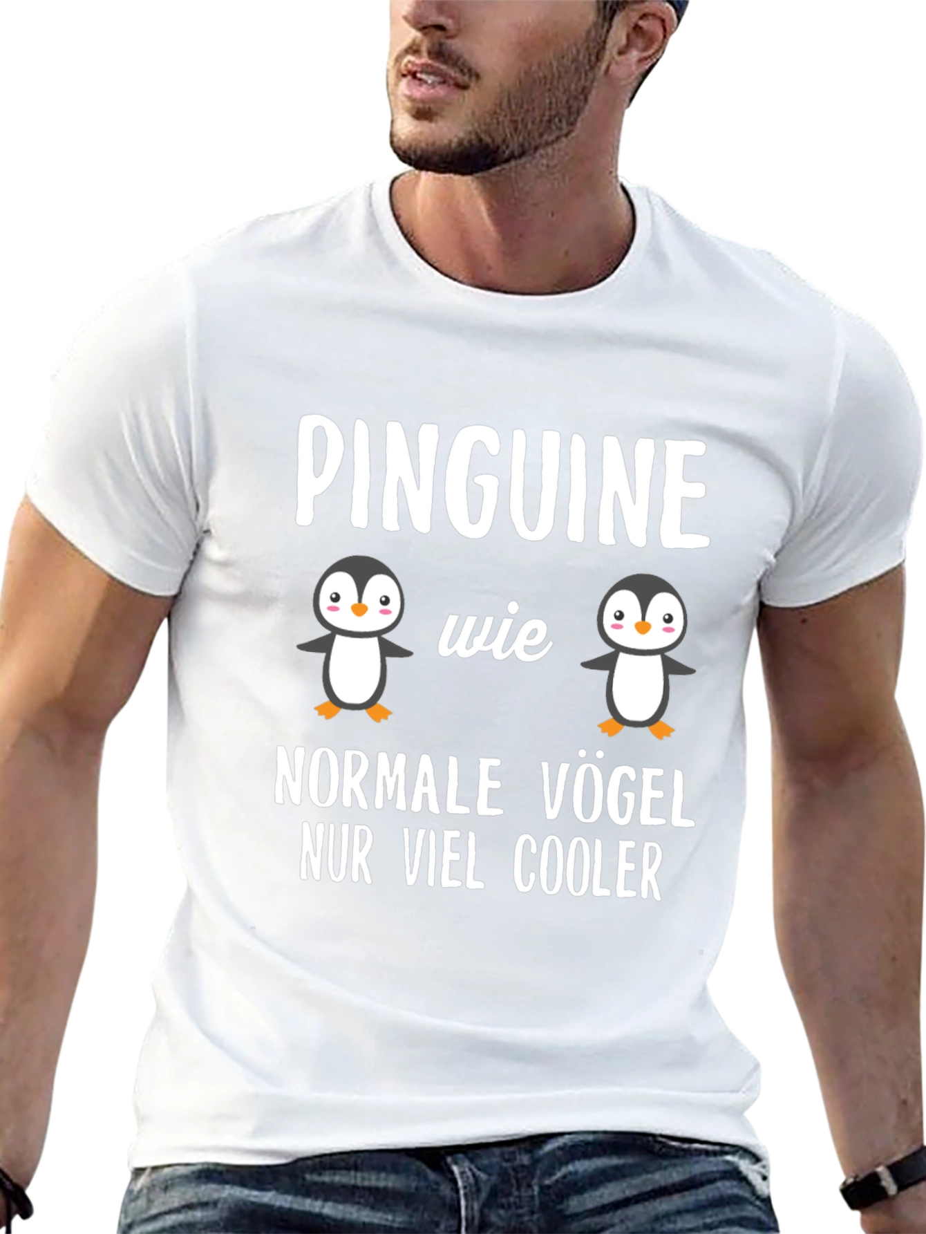 Cool Penguin Graphic Tee - German Slogan T-Shirt