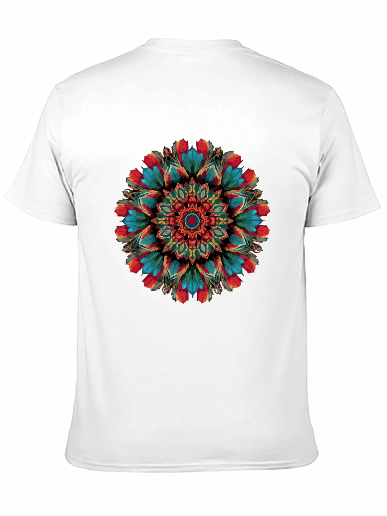 Vibrant Mandala Graphic Print Black T-Shirt