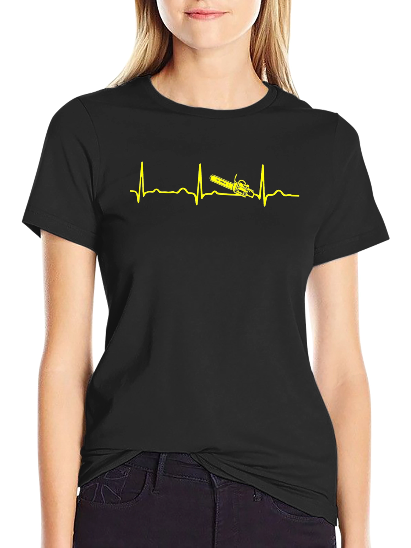 Chainsaw Heartbeat T-Shirt - Lumberjack Pulse Tee