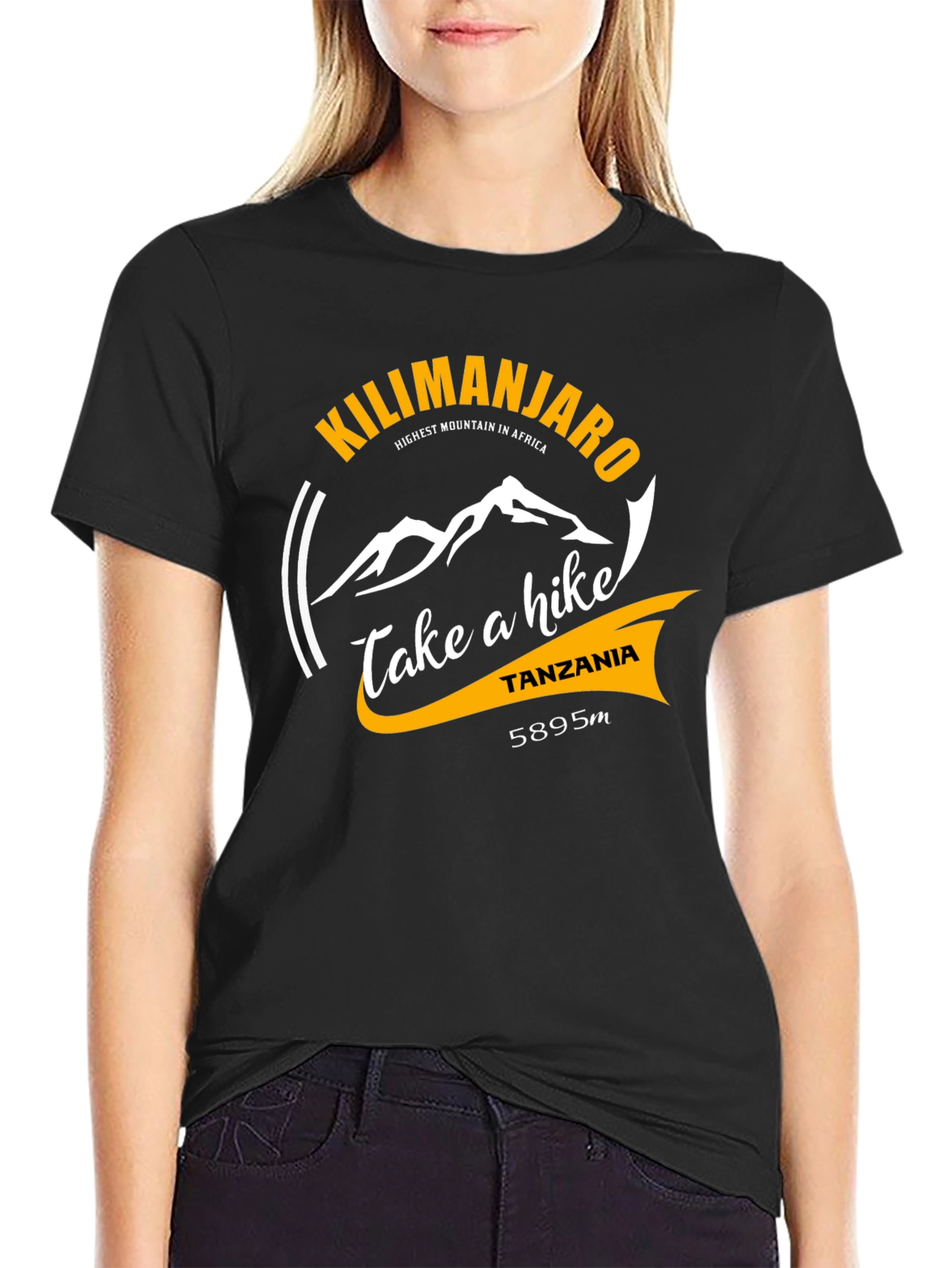 Kilimanjaro Hike T-Shirt - Black Cotton Graphic Tee