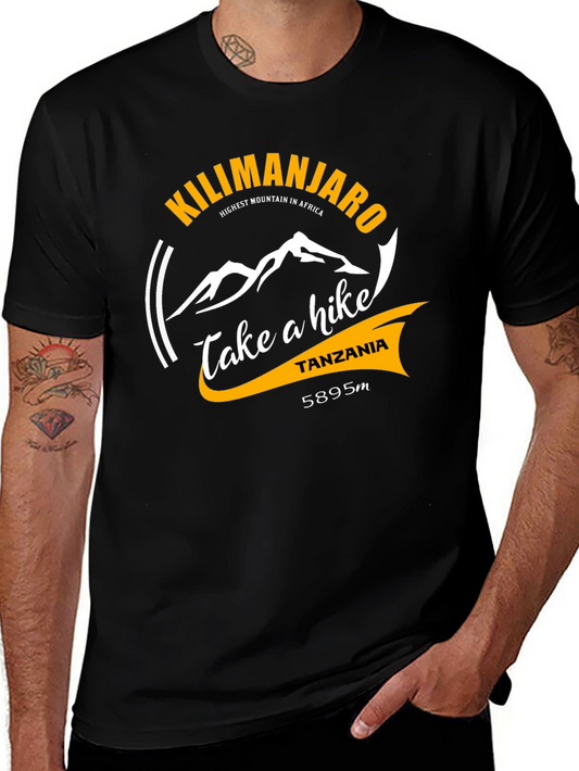 Kilimanjaro Hike T-Shirt - Black Cotton Graphic Tee